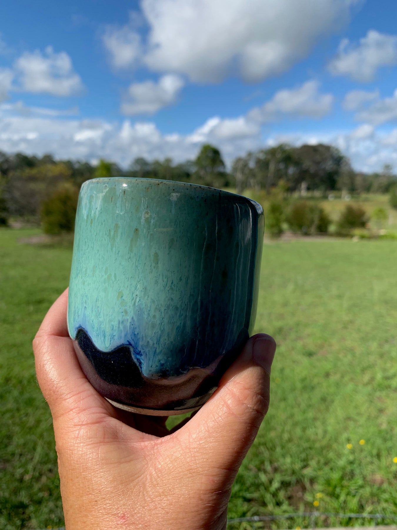 Handmade Ceramic Travel Mug - Sea Foam