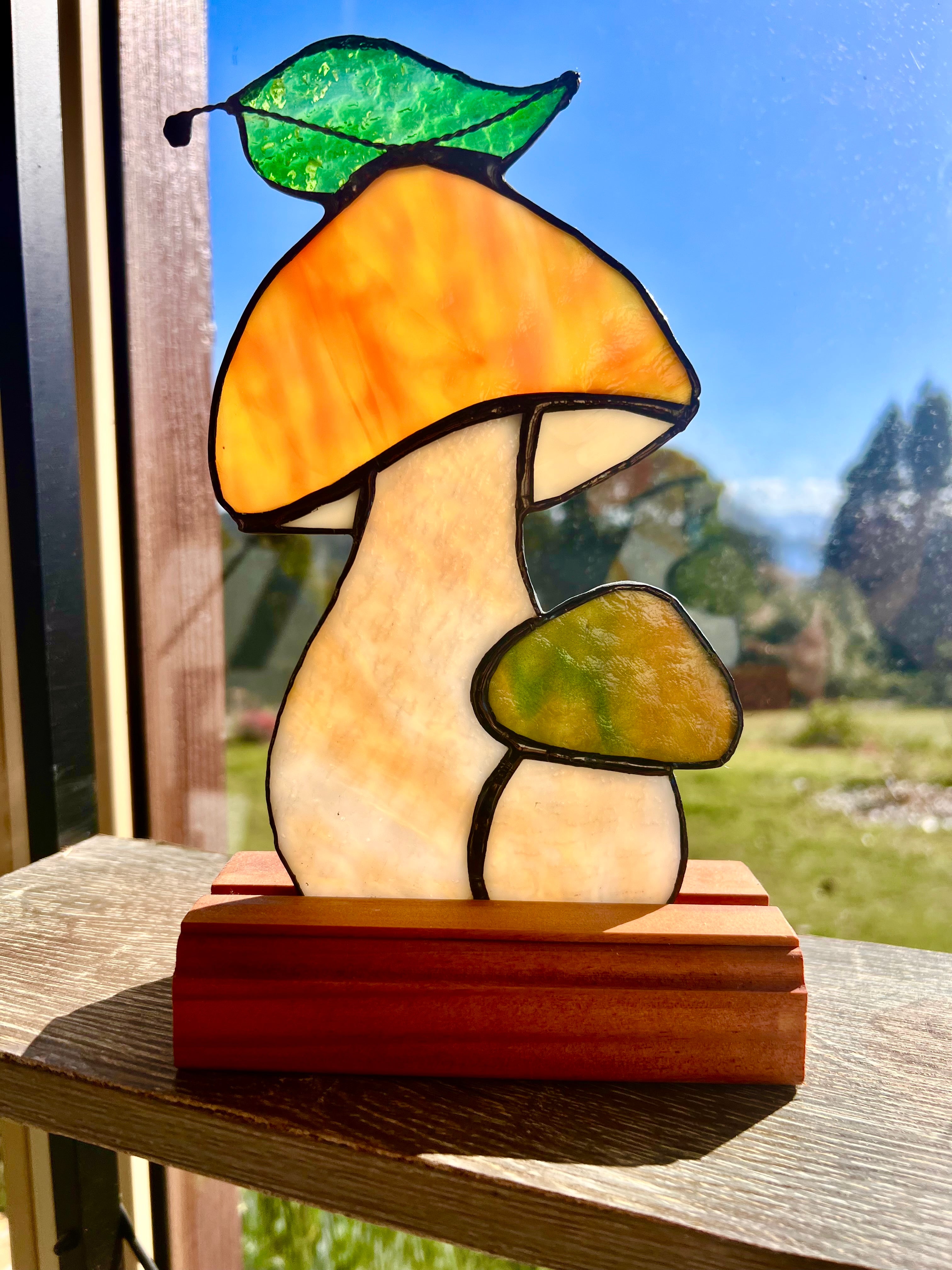 Stained glass mushrooms