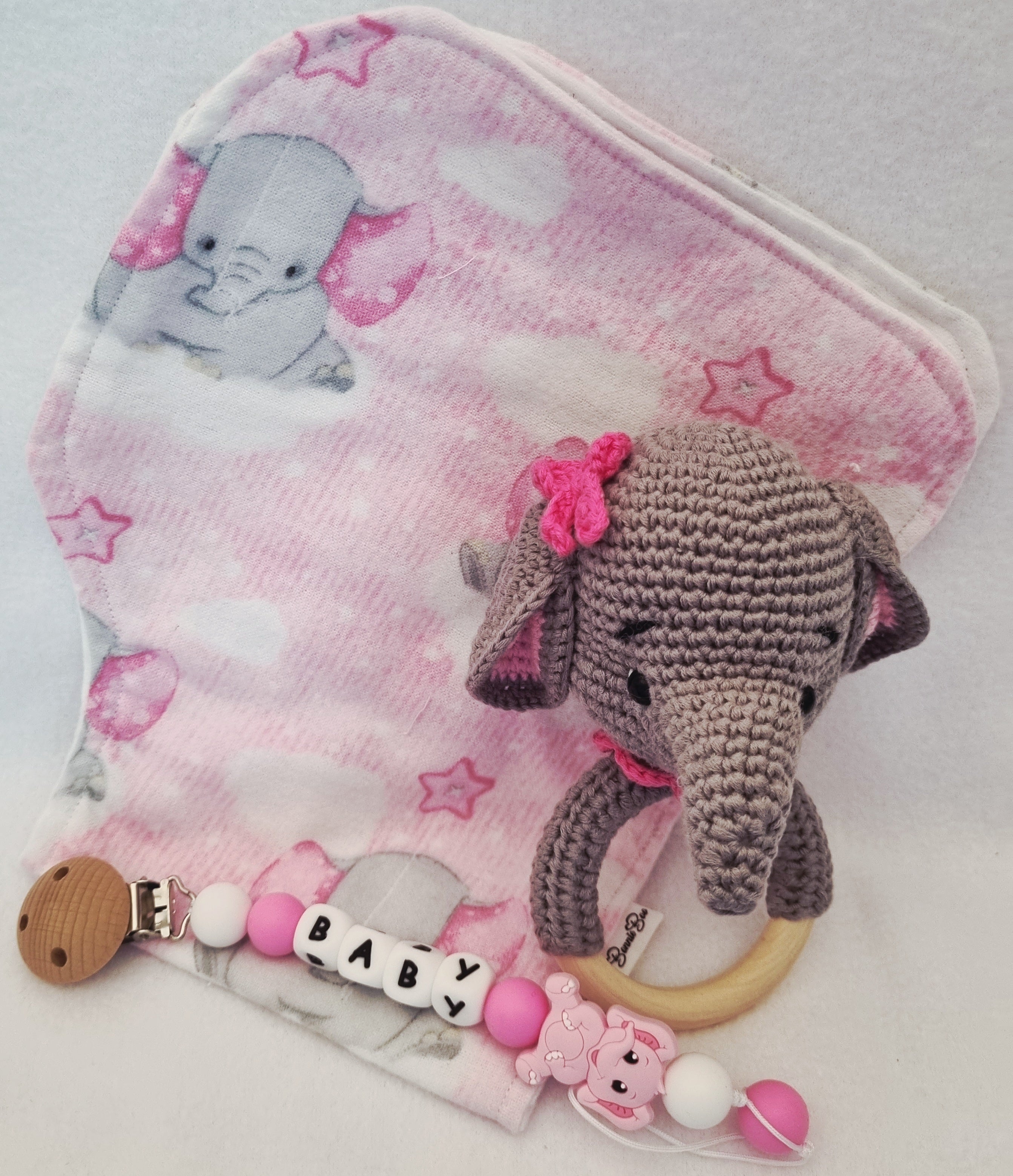 Baby Shower Gift Sets, Elephant Themed, Pink, 2 options - E020