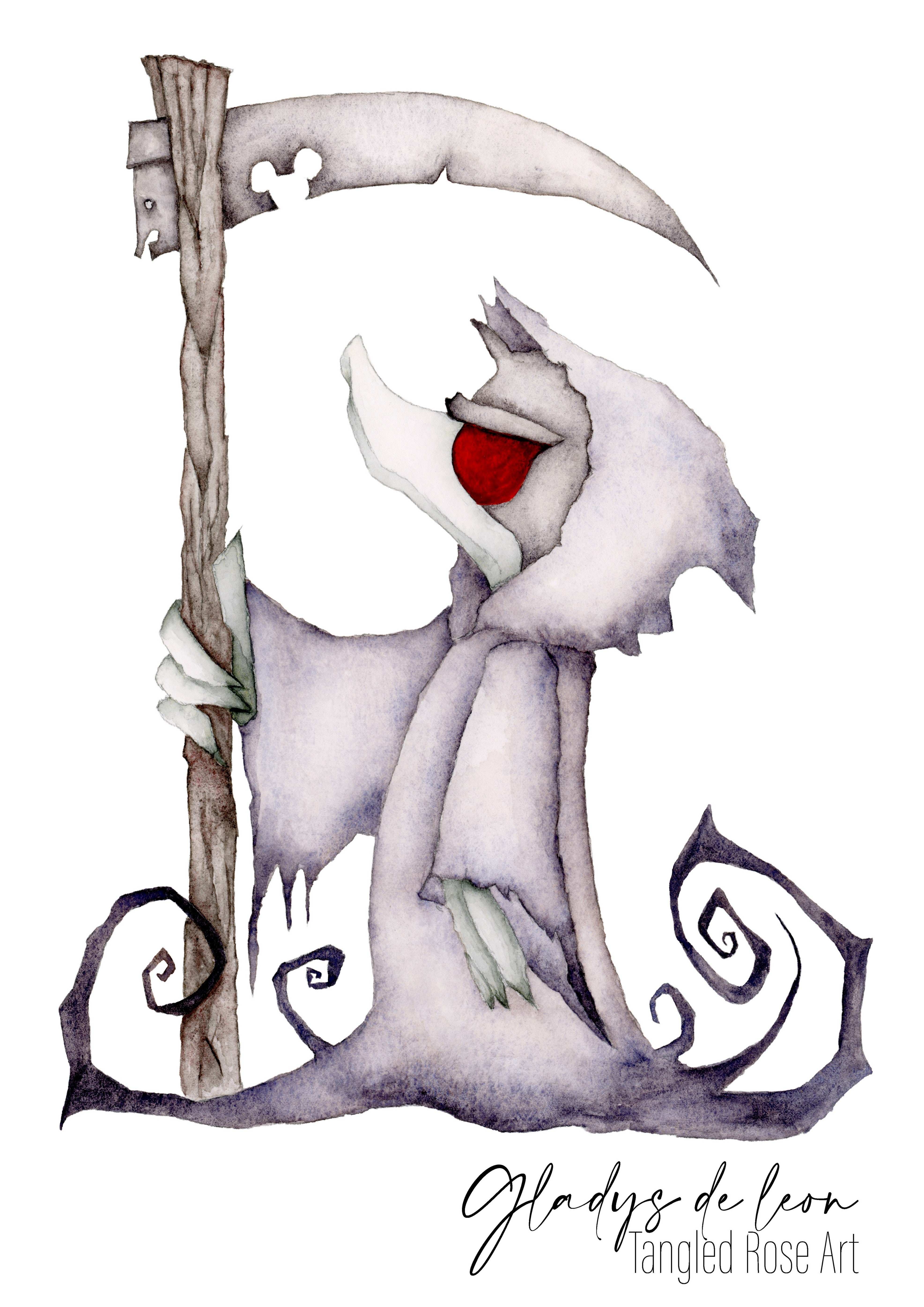 QUACKED OFF ARCHIVAL PRINTS AND CARD - TANGLED ROSE ART