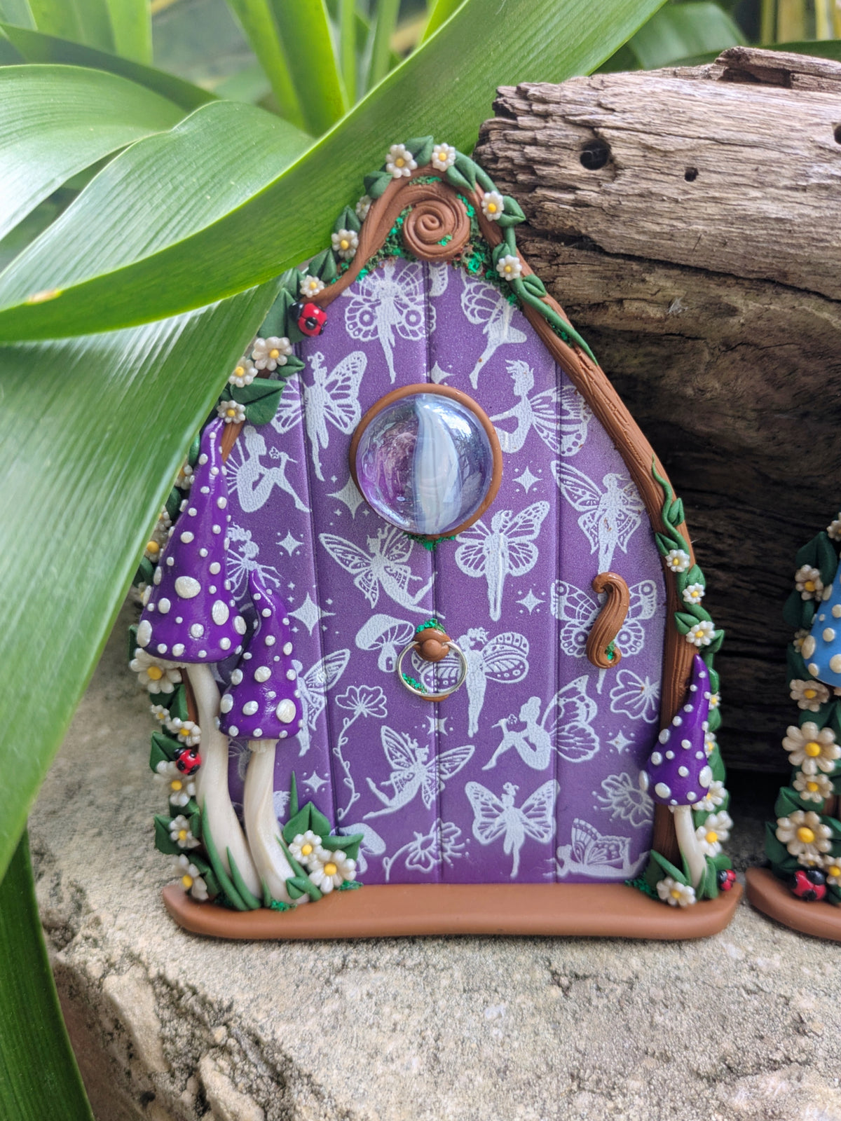 Pretty patterned Fairy Doors - available in Pink, Purple or Blue