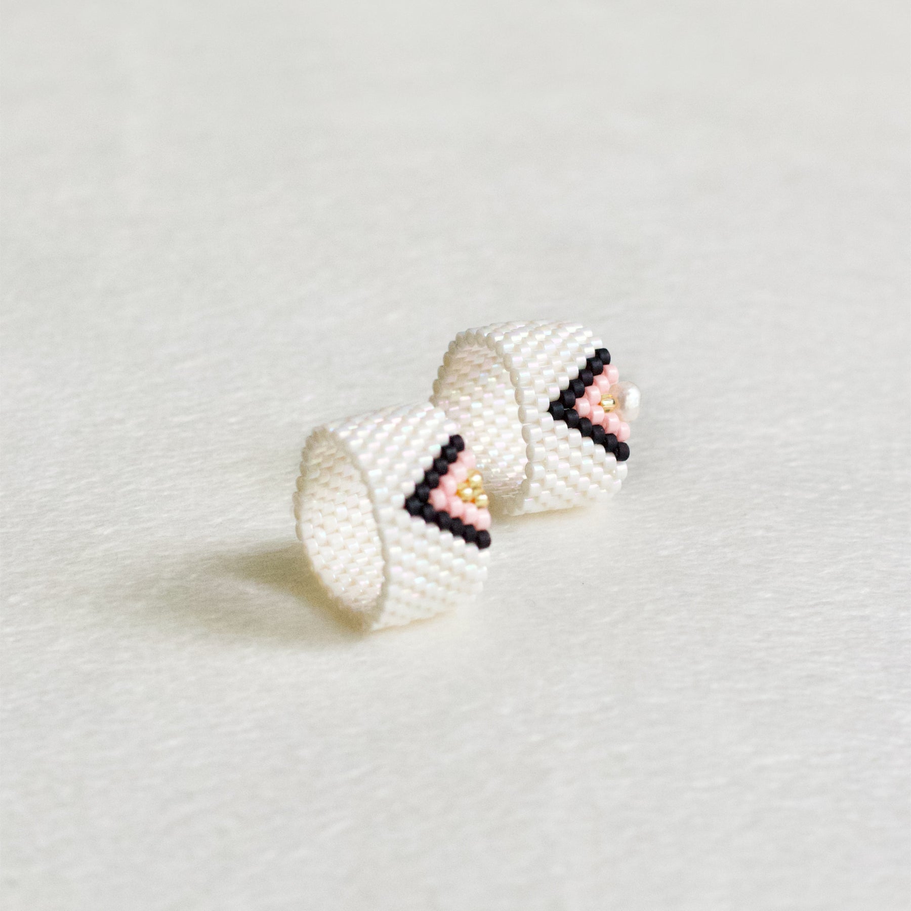 Customised Beaded Geometric Ring
