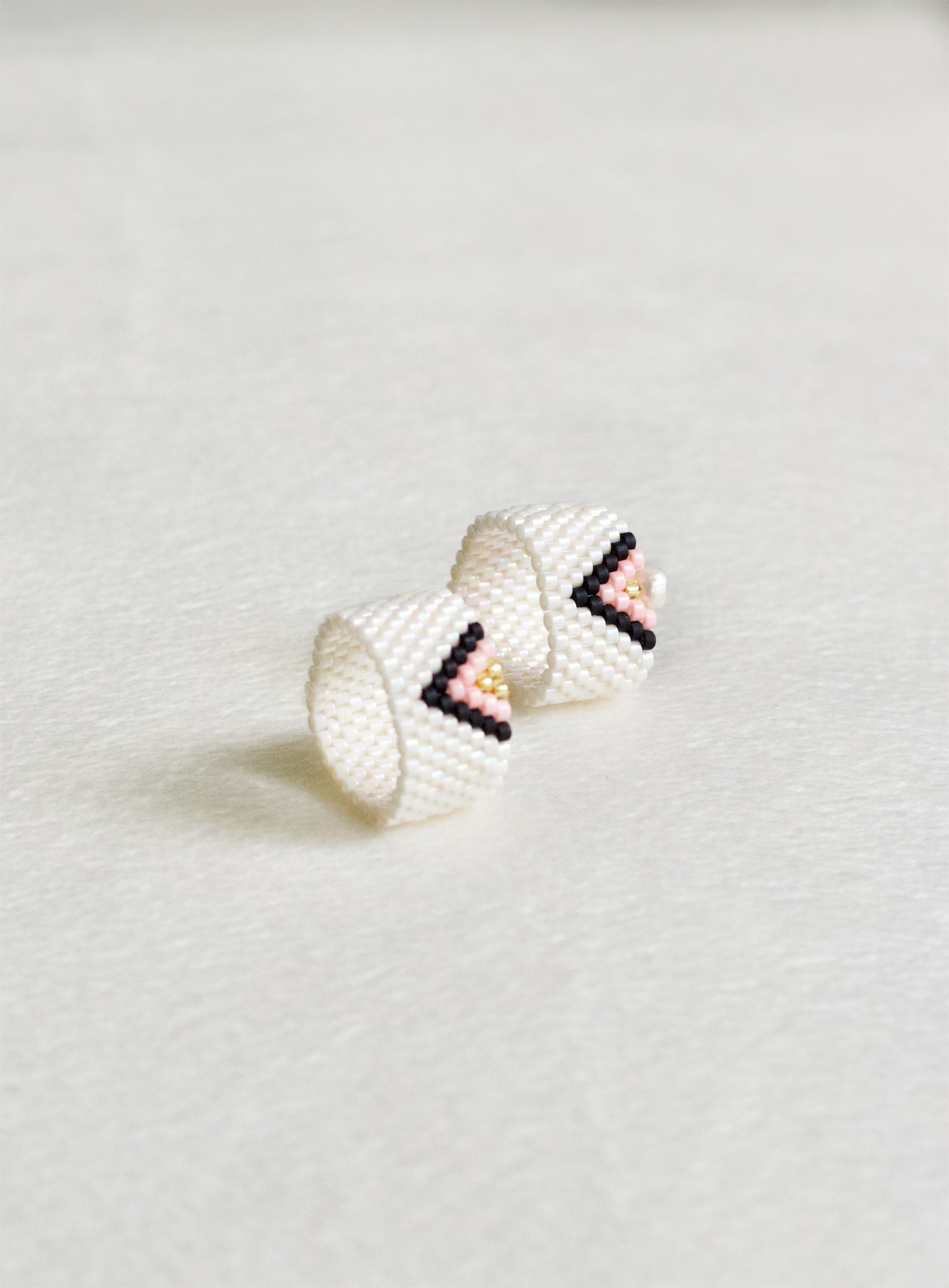 Customised Beaded Geometric Ring
