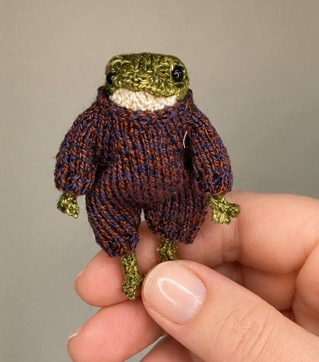 Handmade Poseable Little Froglet Figurine Collectible Gift