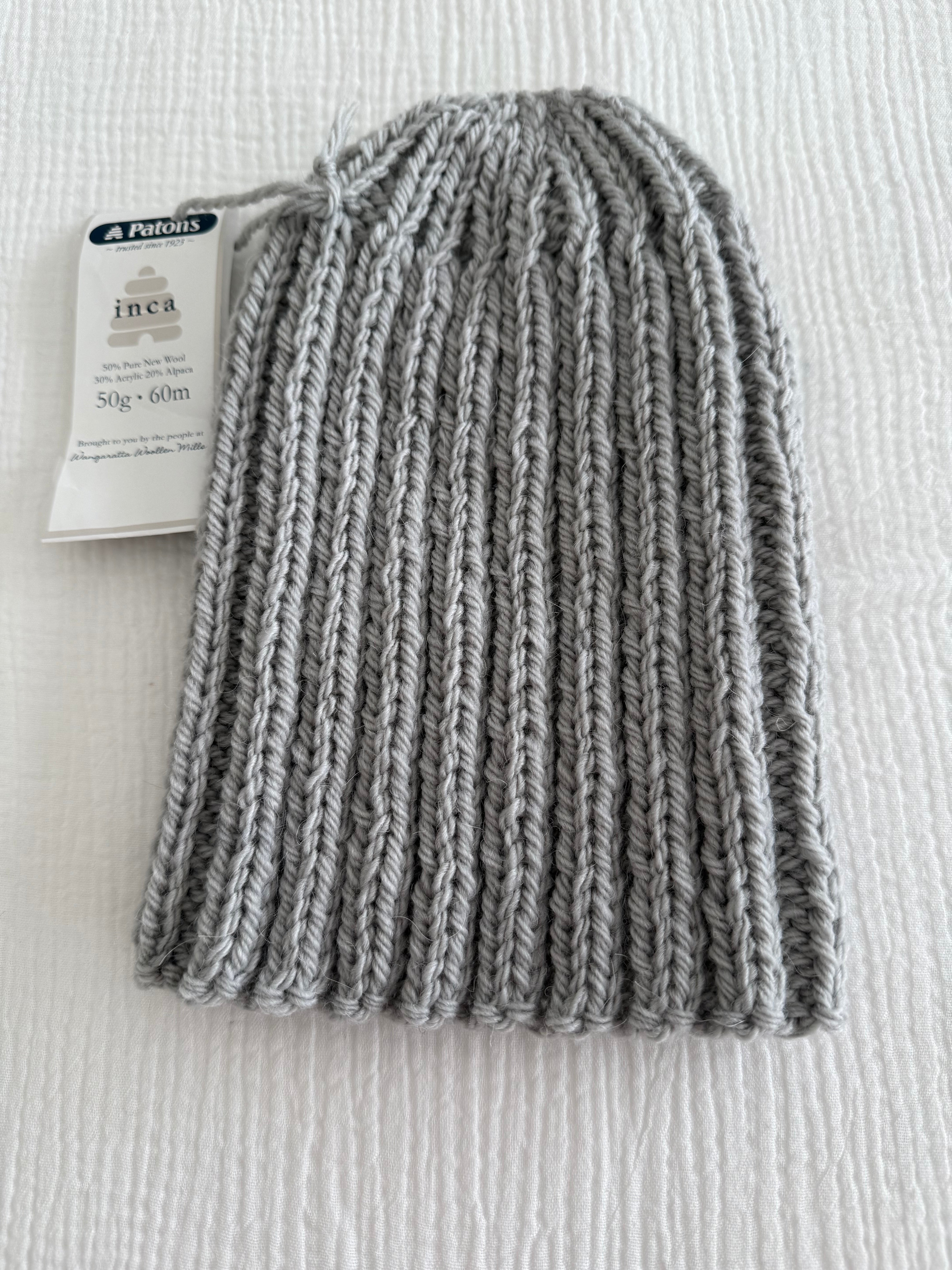 Adult Beanie, Light Grey