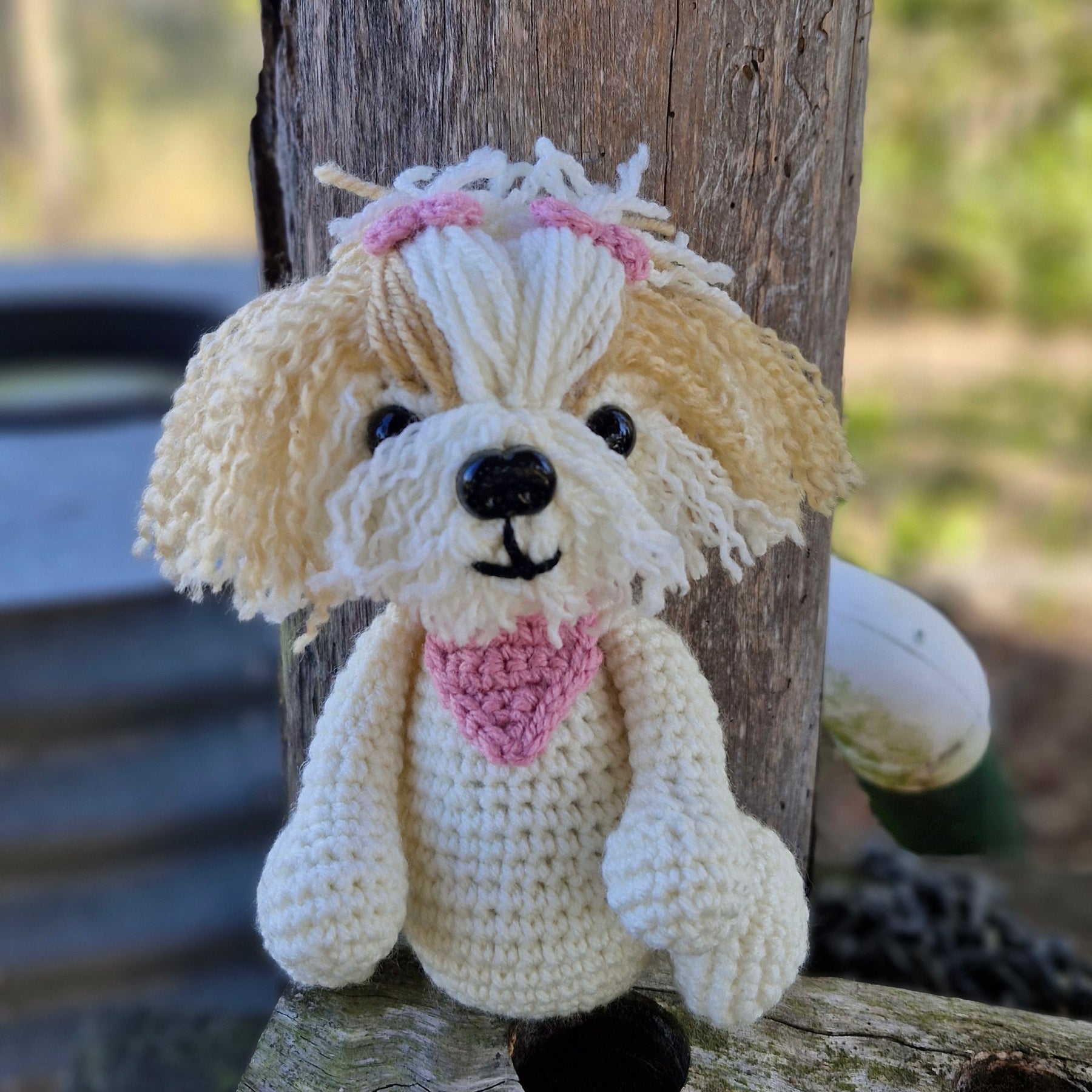Super cute Handmade Crochet Maltese /Poodle Puppy
