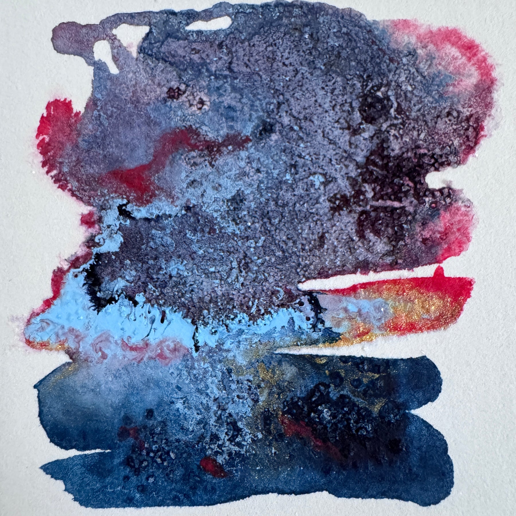 Electric Stillness Abstract Watercolour Artwork
