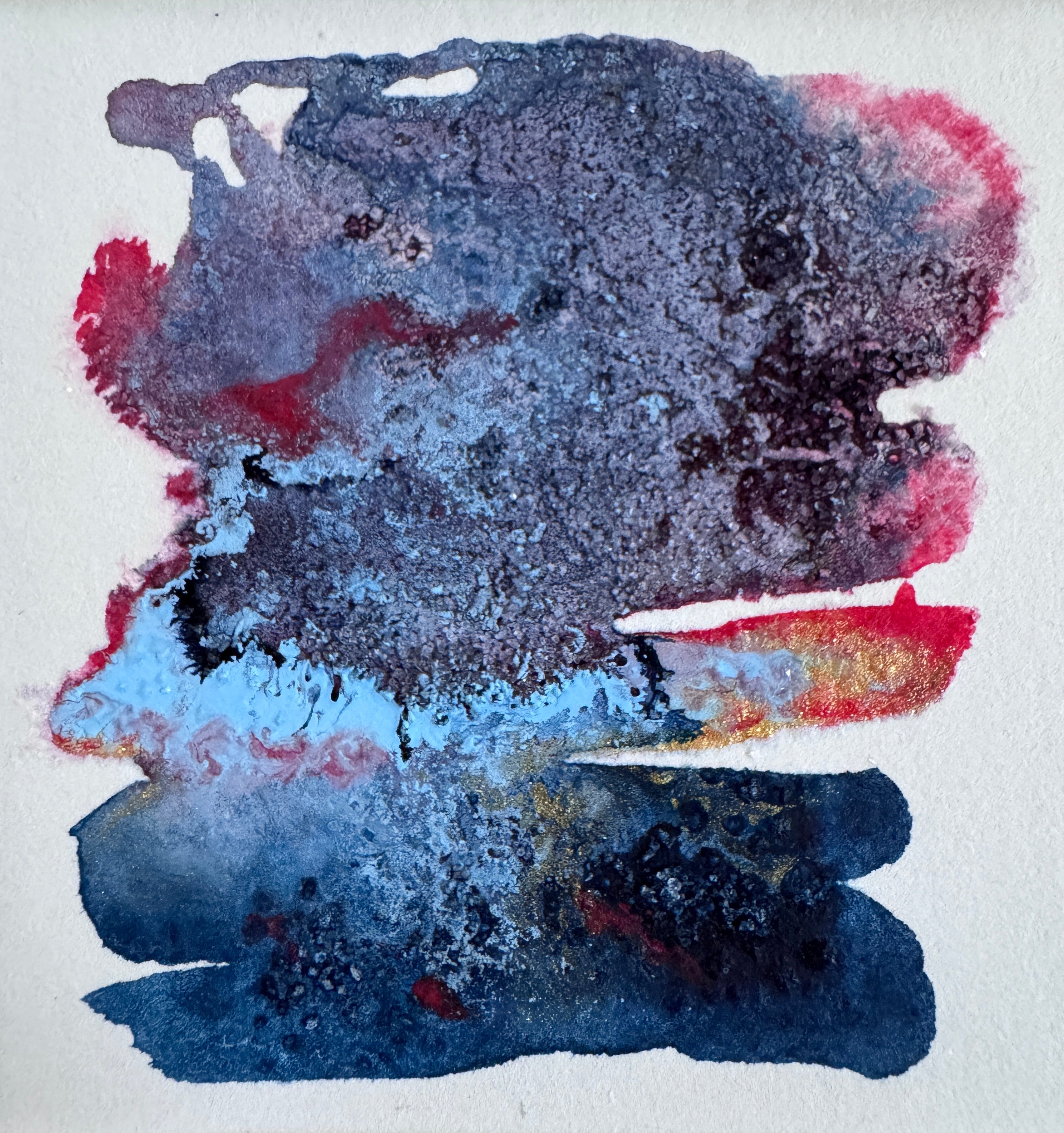 Electric Stillness Abstract Watercolour Artwork