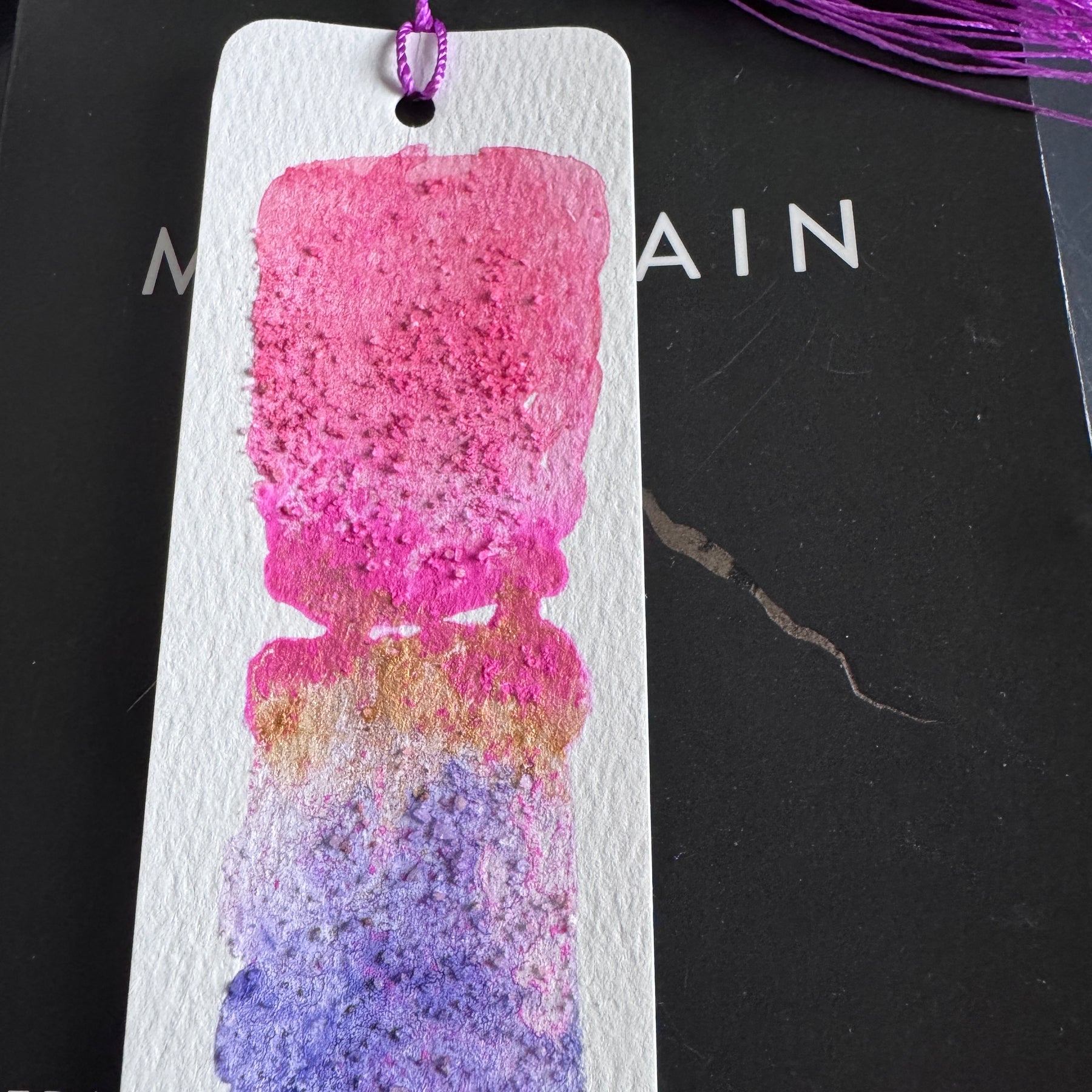 Electric Bloom Handmade Watercolour Bookmark
