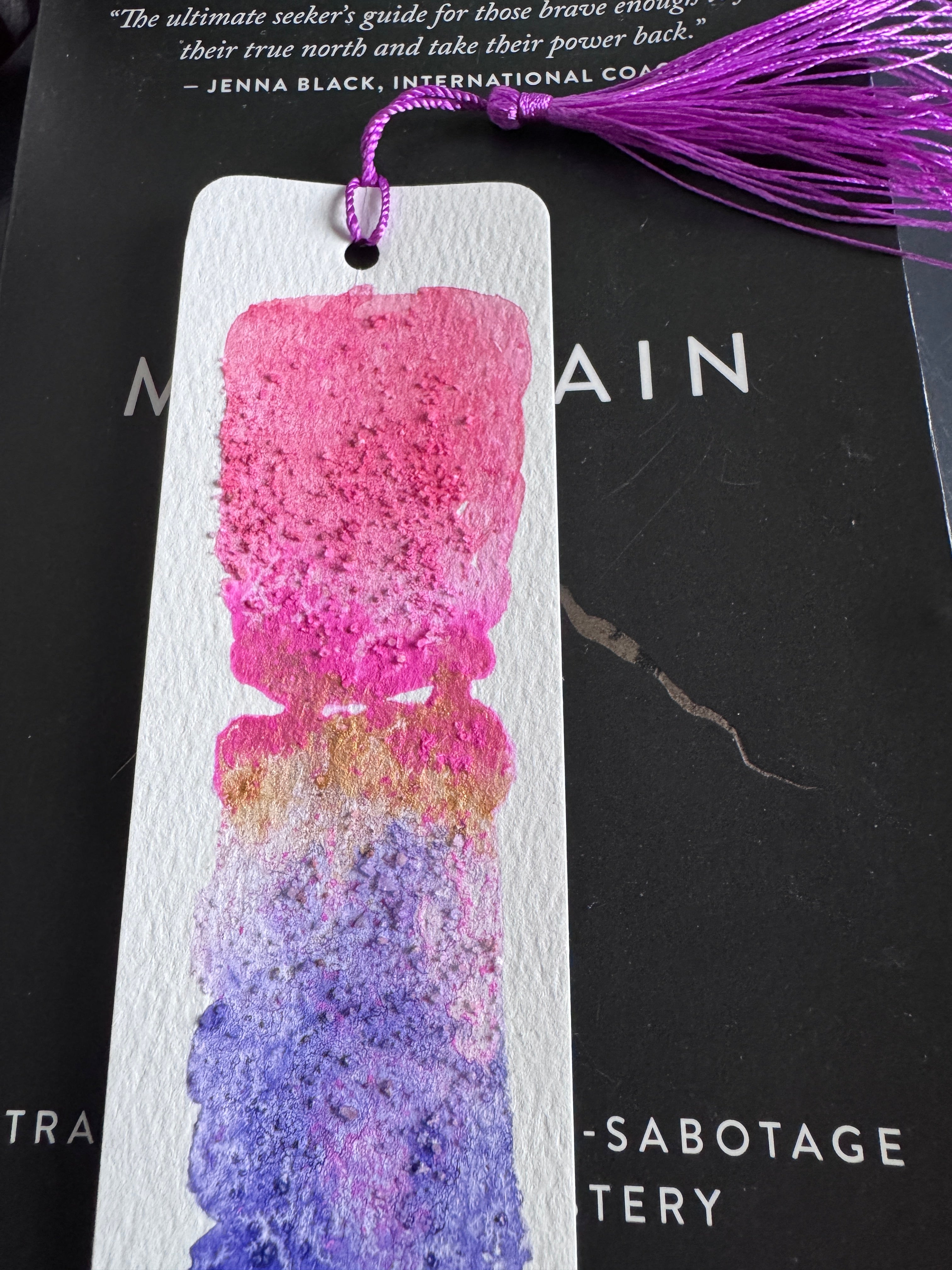 Electric Bloom Handmade Watercolour Bookmark
