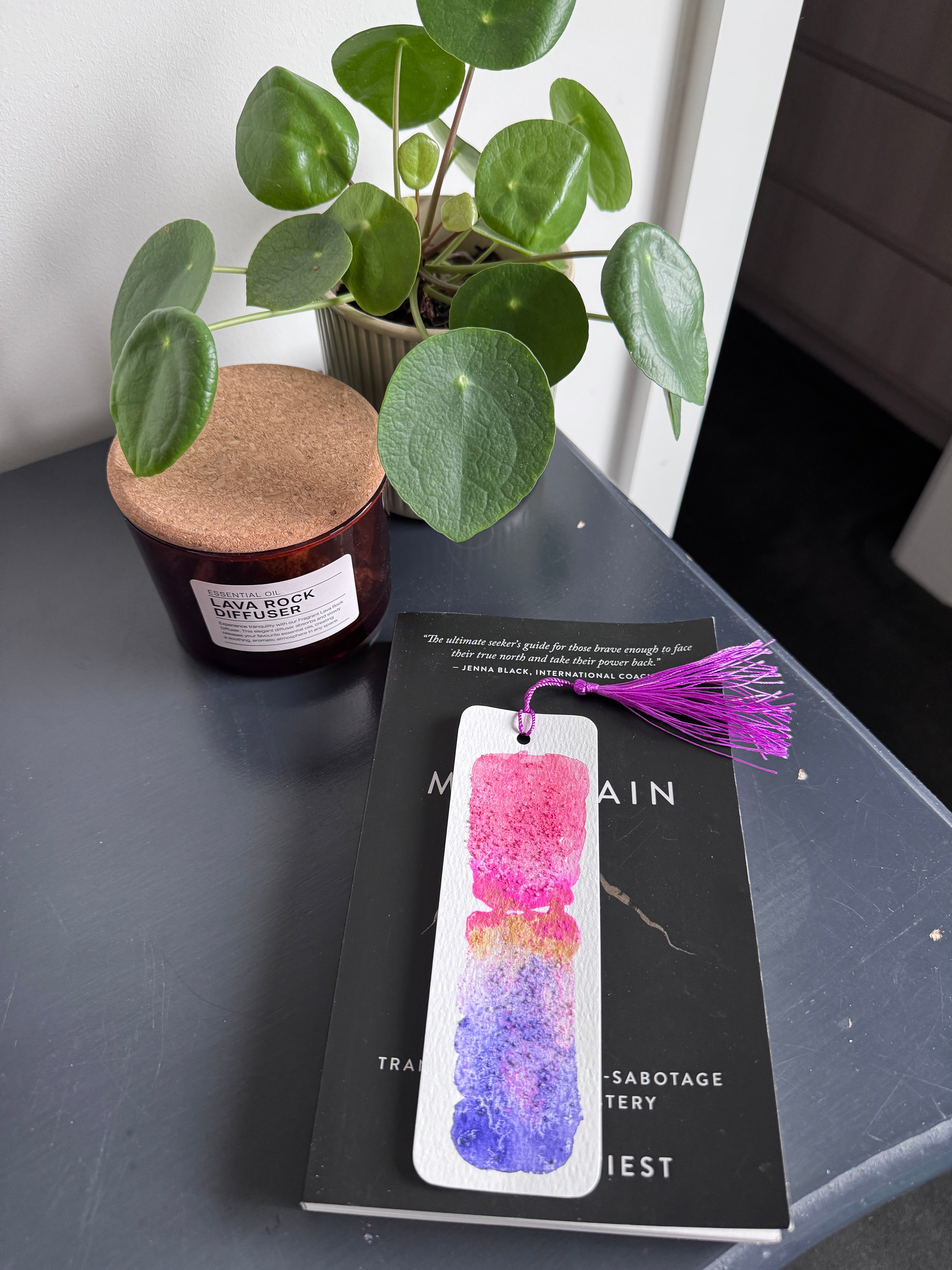 Electric Bloom Handmade Watercolour Bookmark