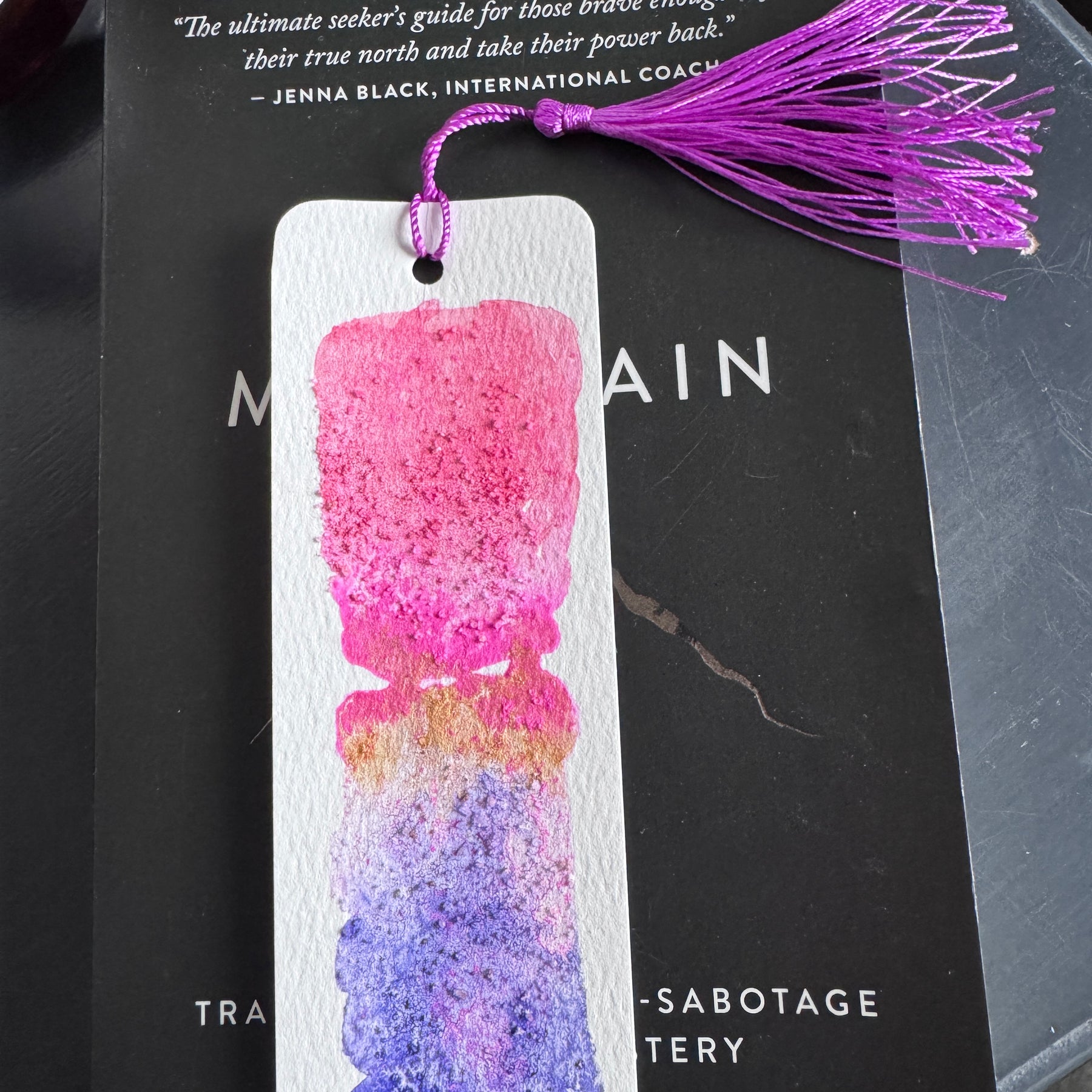 Electric Bloom Handmade Watercolour Bookmark