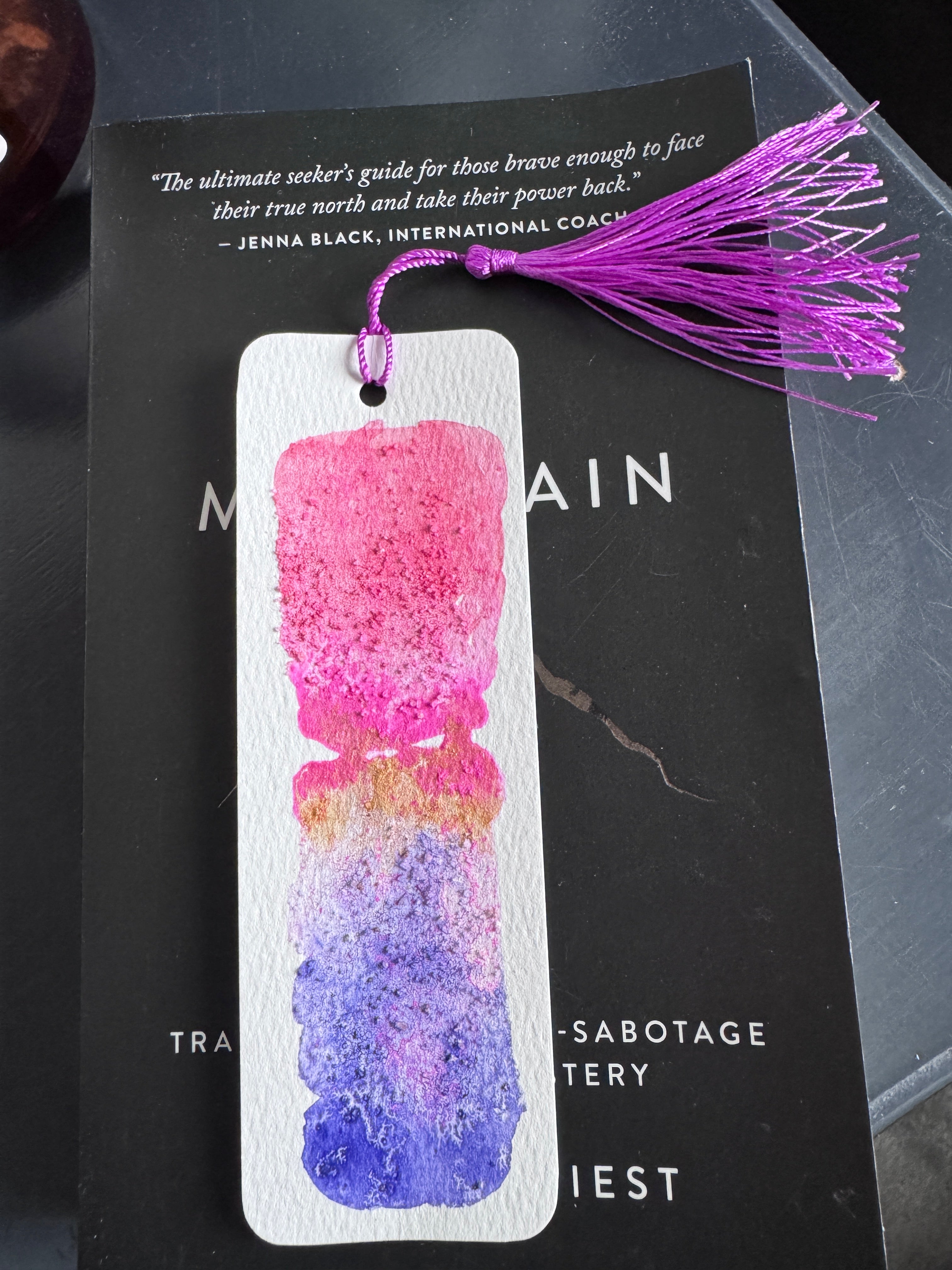 Electric Bloom Handmade Watercolour Bookmark