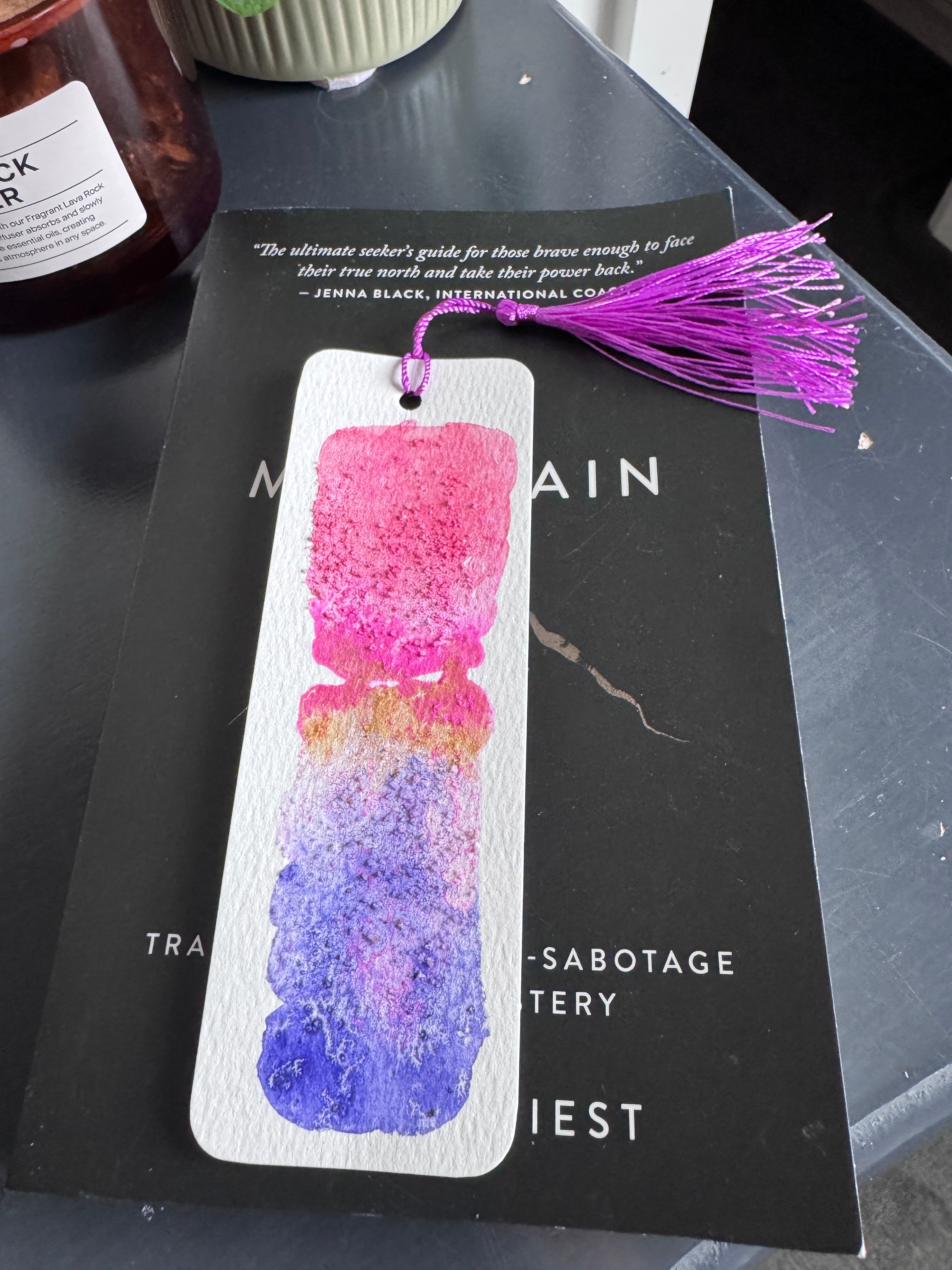 Electric Bloom Handmade Watercolour Bookmark