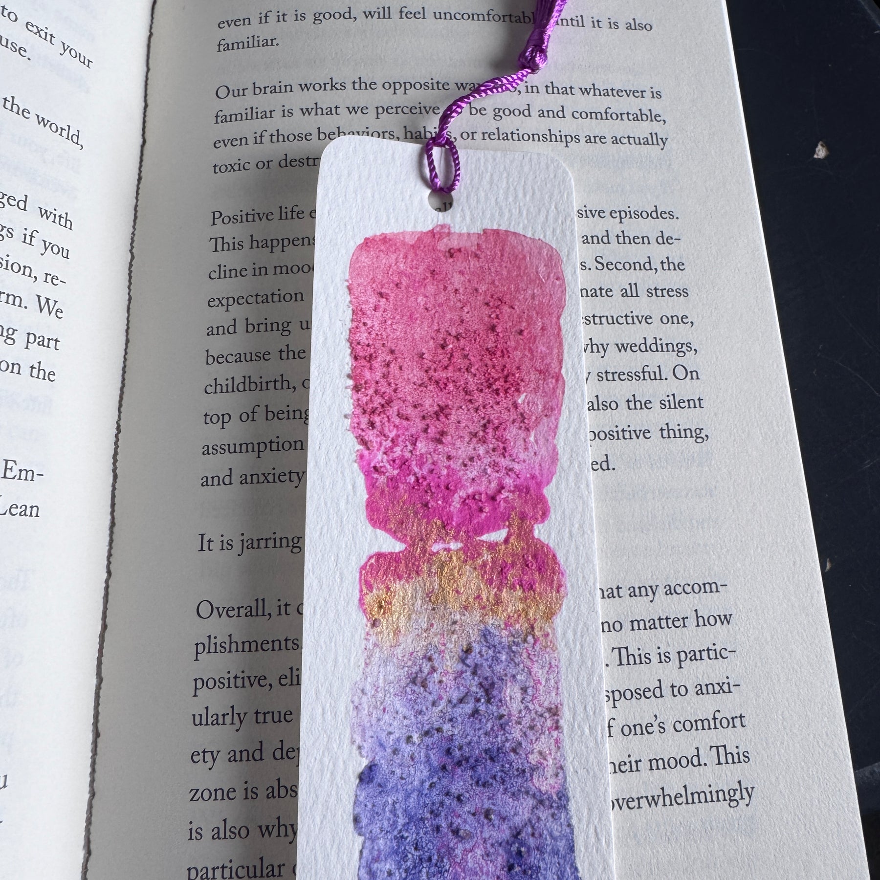 Electric Bloom Handmade Watercolour Bookmark