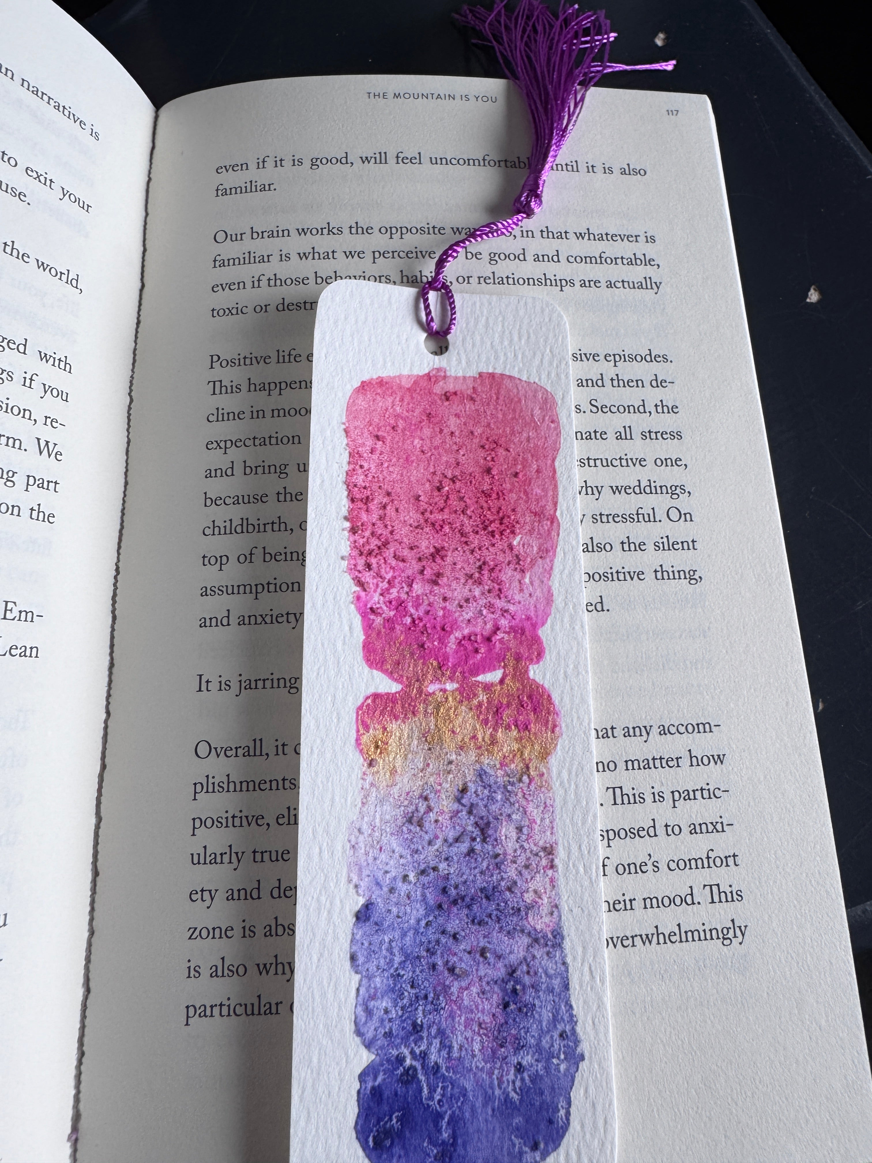 Electric Bloom Handmade Watercolour Bookmark