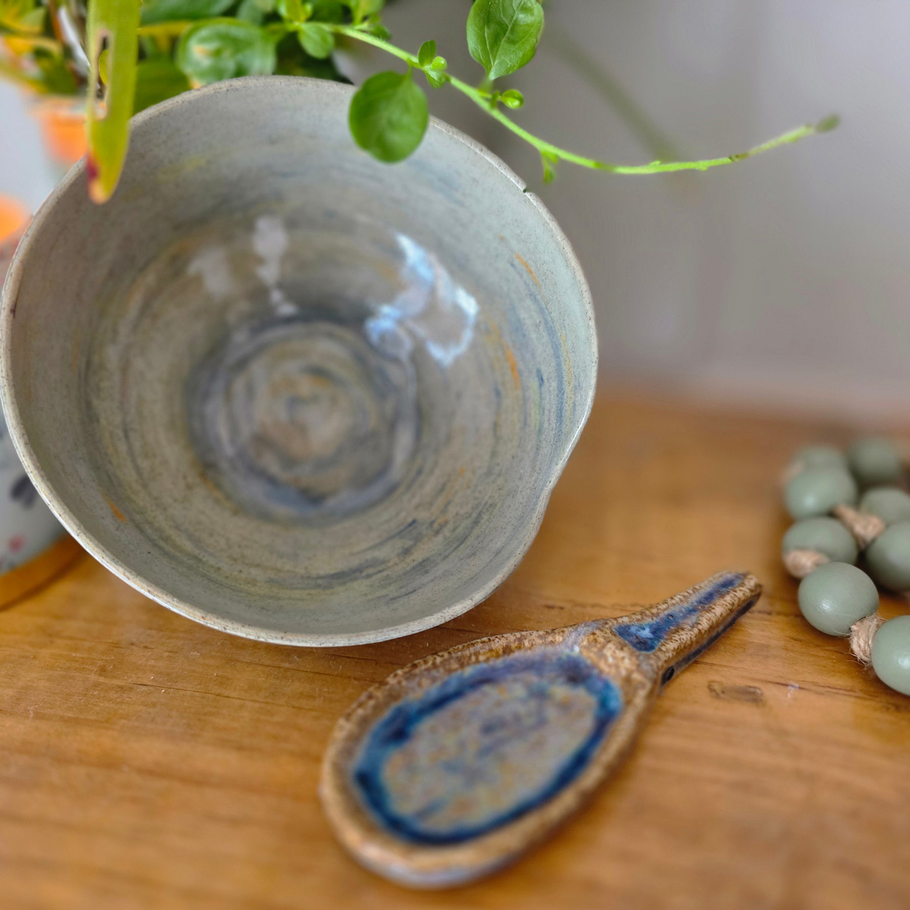 Handmade Rustic Bowl & Spoon Set