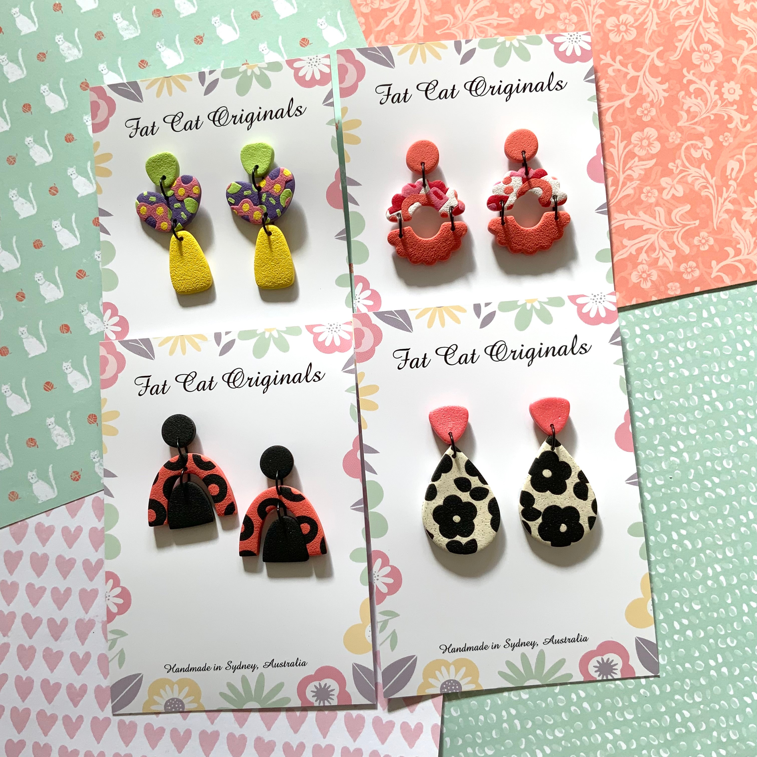 FAT CAT EARRING EDIT 1 | Curated Statement Bundle of 4