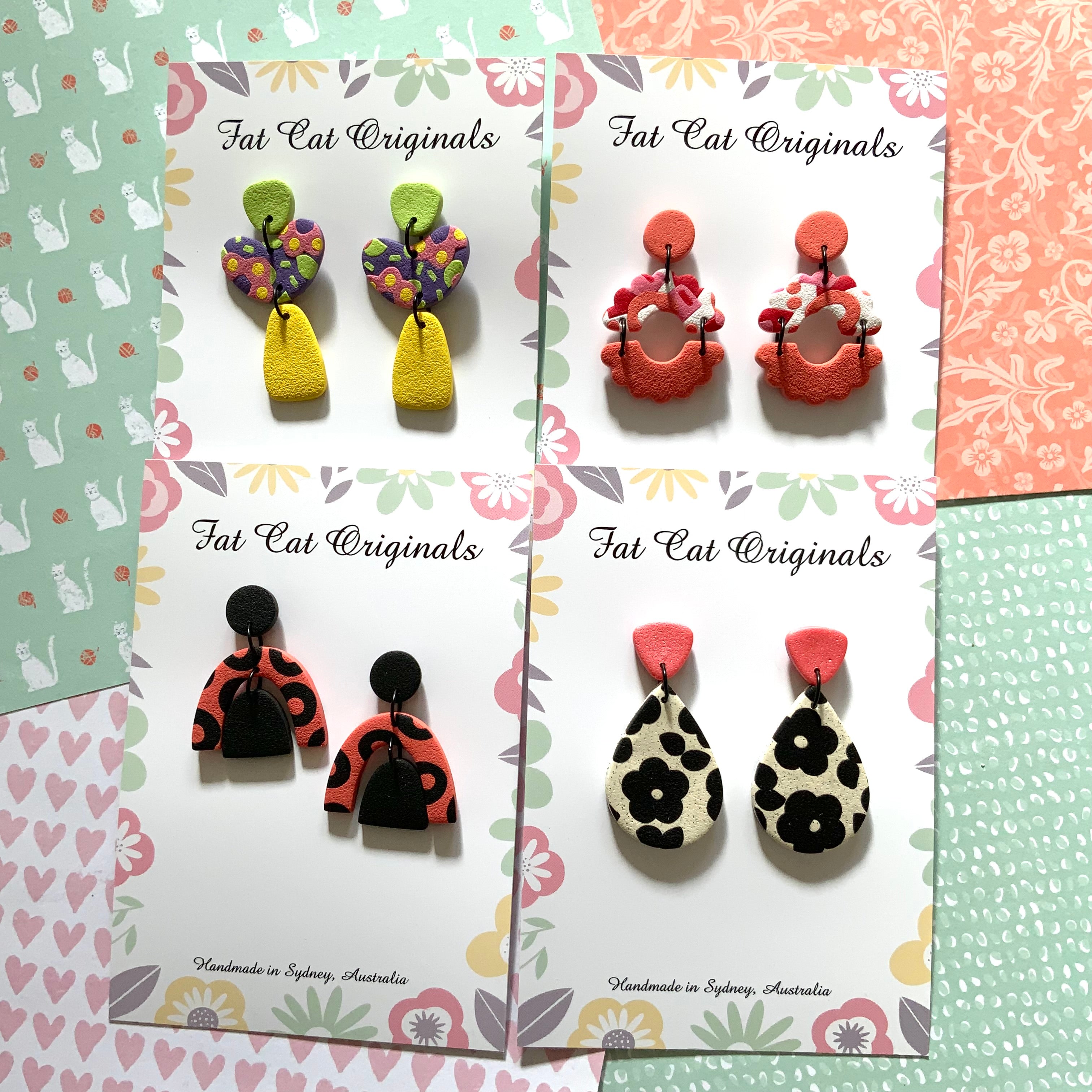 FAT CAT EARRING EDIT 1 | Curated Statement Bundle of 4