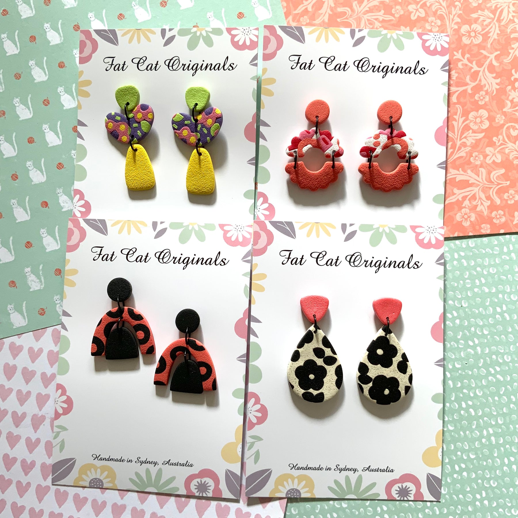 FAT CAT EARRING EDIT 1 | Curated Statement Bundle of 4
