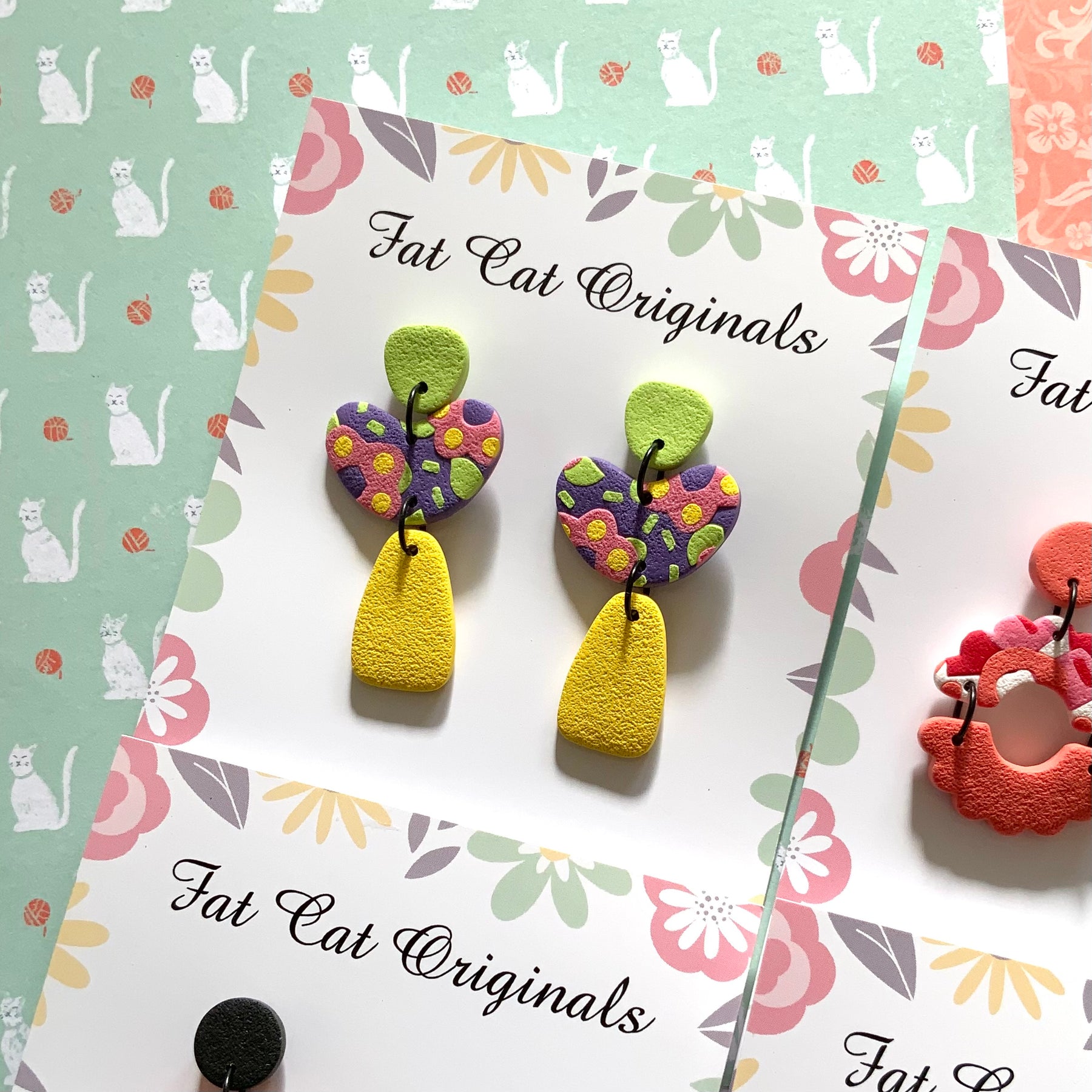 FAT CAT EARRING EDIT 1 | Curated Statement Bundle of 4