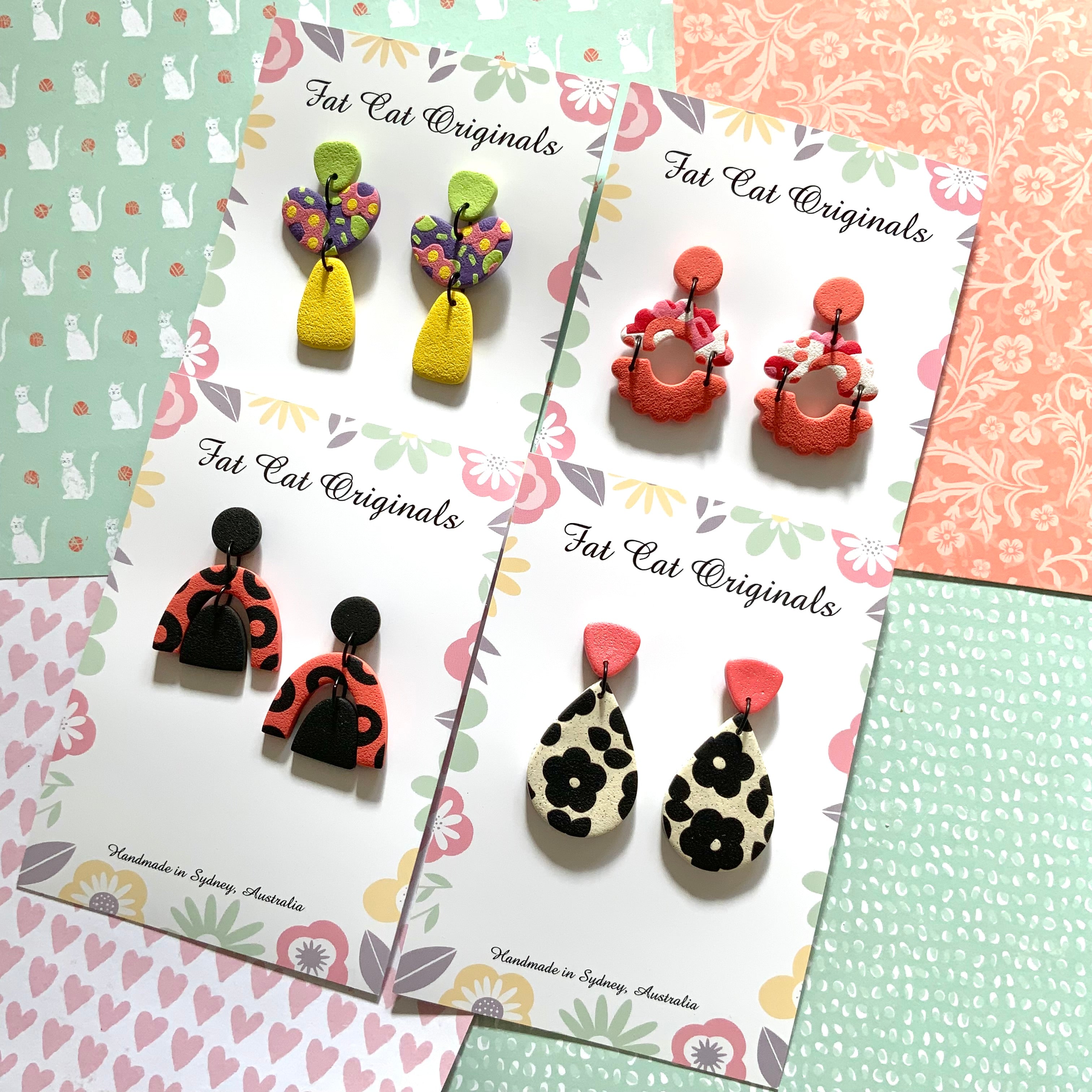 FAT CAT EARRING EDIT 1 | Curated Statement Bundle of 4