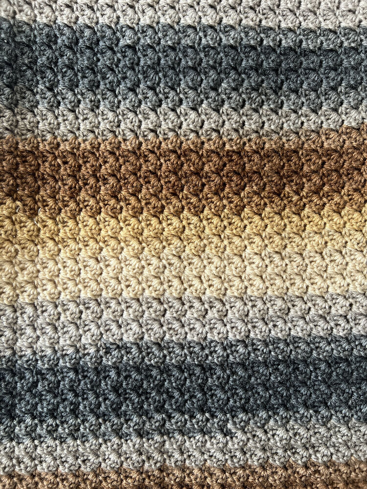 Blanket | Handmade Crochet | VARIOUS BROWNS + CREAMS VARIEGATED