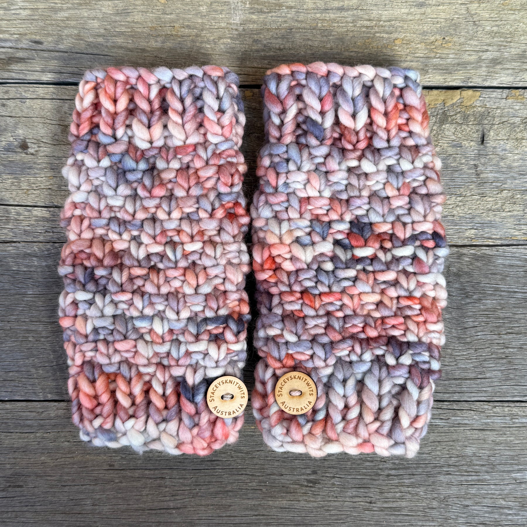 Hand Knitted Handwarmers, Merino Fingerless Gloves
