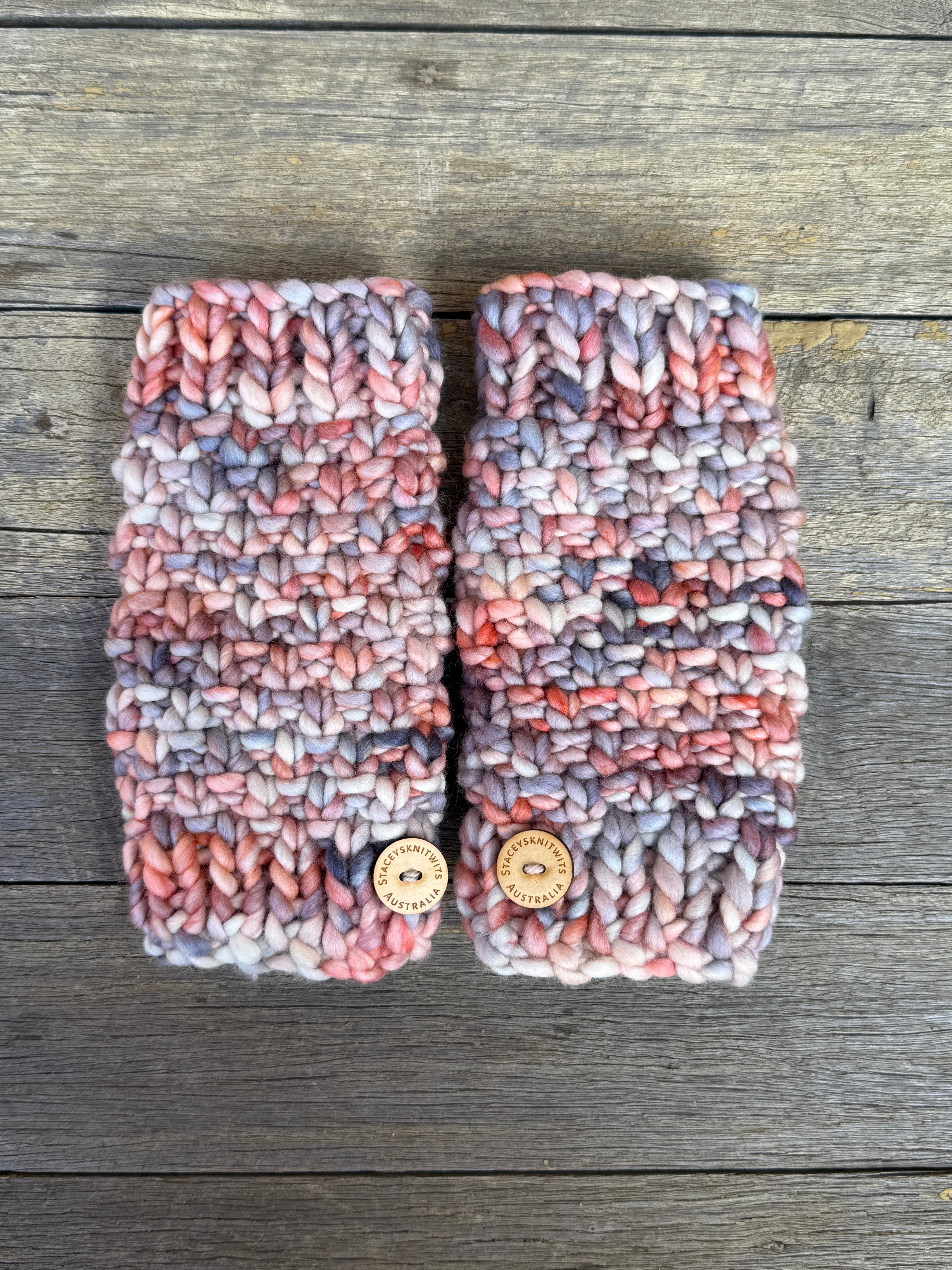 Hand Knitted Handwarmers, Merino Fingerless Gloves