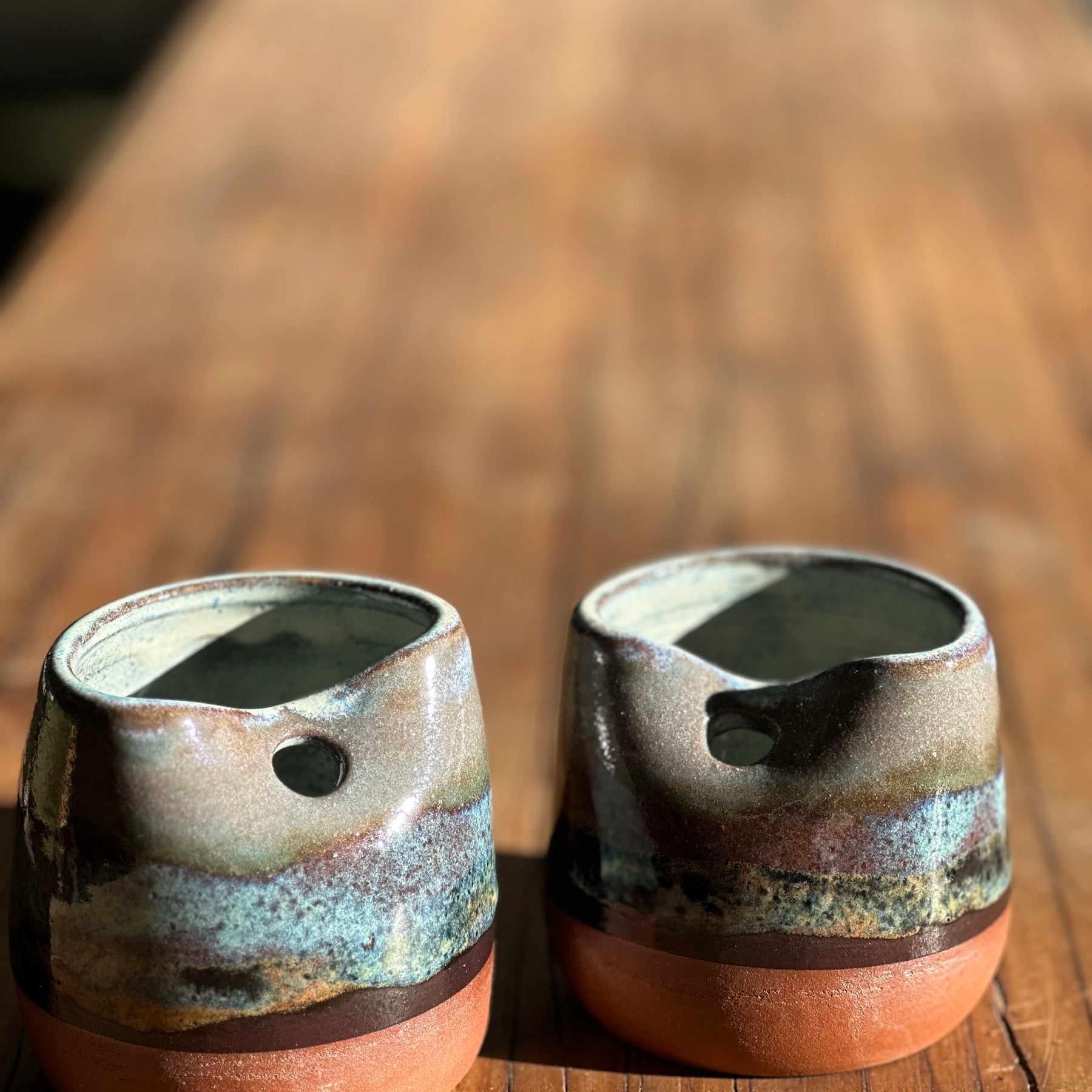 Running Waters Tumblers - Ceramic Straw Cups (pair)