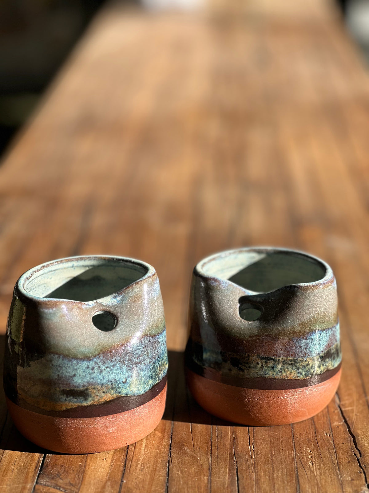 Running Waters Tumblers - Ceramic Straw Cups (pair)