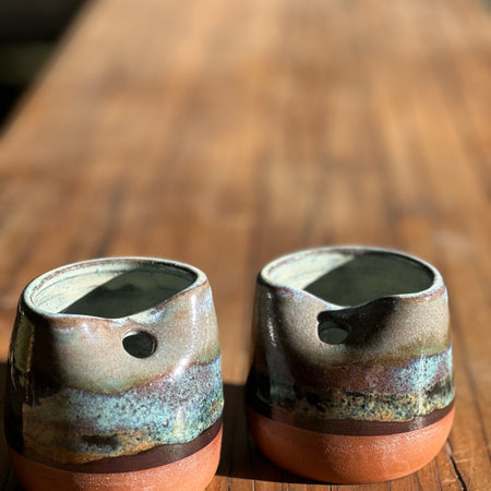 Running Waters Tumblers - Ceramic Straw Cups (pair)