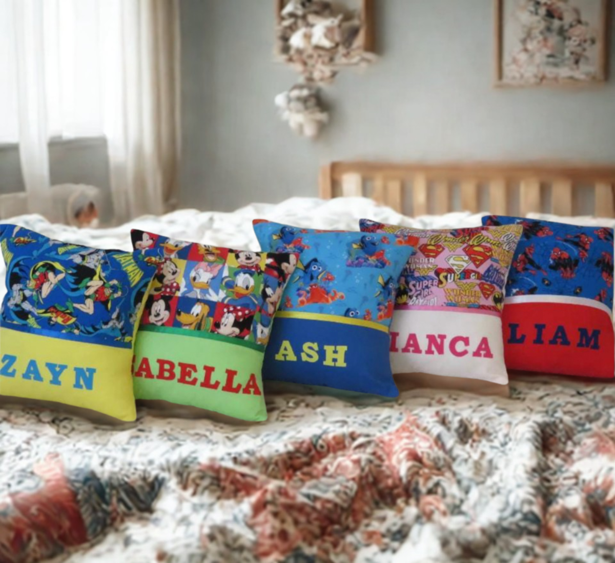 Childrens Cushion Cover, Handmade, Personalised