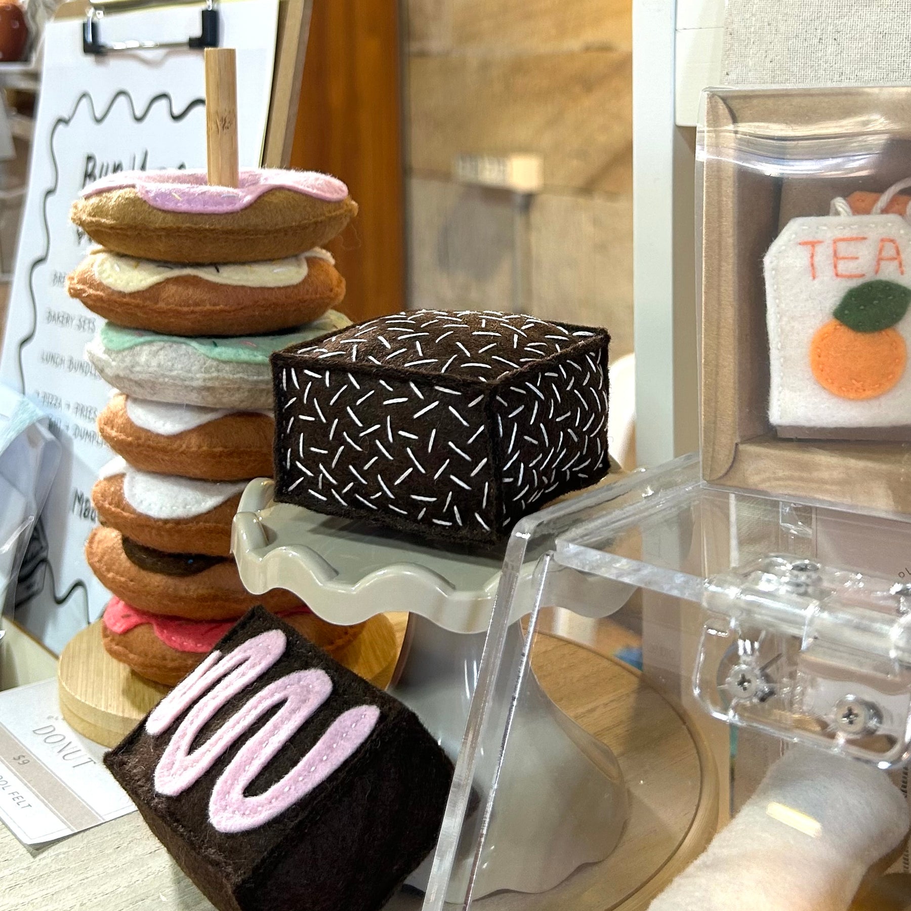 Lamington felt play food treat