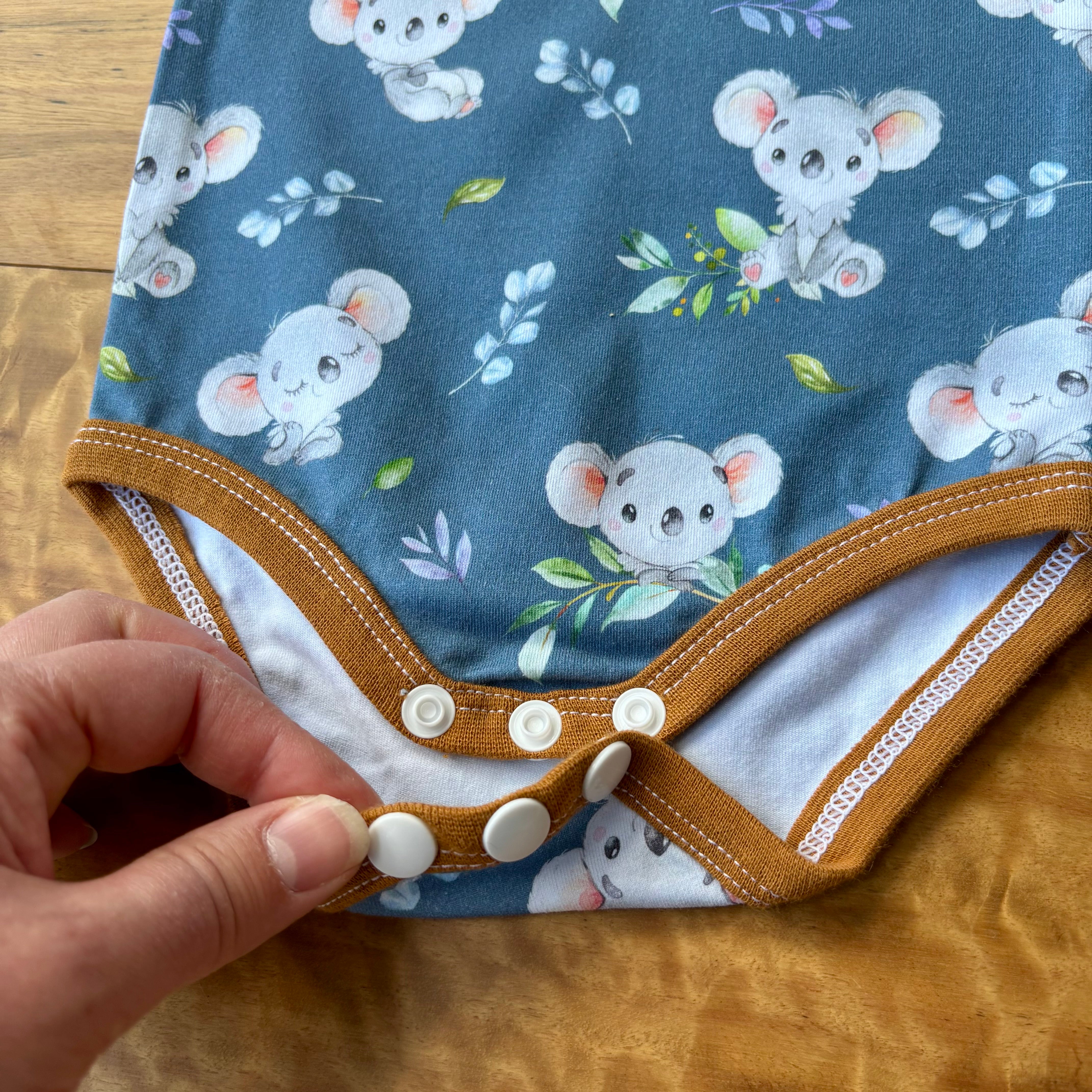 Baby Tank Bodysuit | Happy Koalas | Size premmie to 2 | Made to order