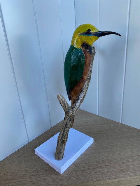 Hand carved Rainbow Bee-eater sculpture