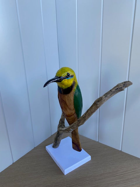 Hand carved Rainbow Bee-eater sculpture