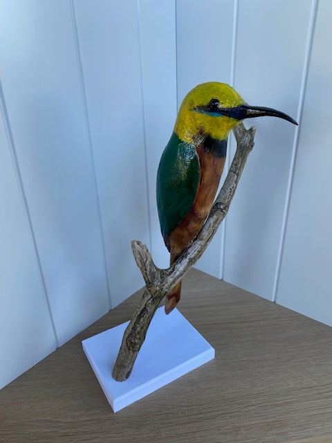 Hand carved Rainbow Bee-eater sculpture