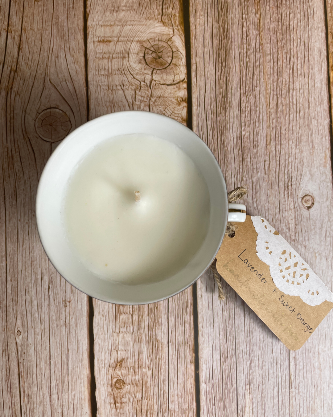 Lavender + Sweet Orange I Natural Soy Candle I Lusterware Acron Teacup