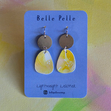 Piccola Musa Leather Earrings – Citrus Blossom
