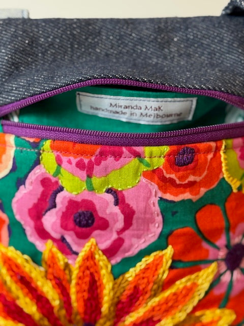 Crossbody Bag -  Unique -  Embroidered -  Textile Art -  Collage