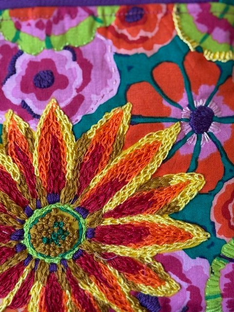 Crossbody Bag -  Unique -  Embroidered -  Textile Art -  Collage