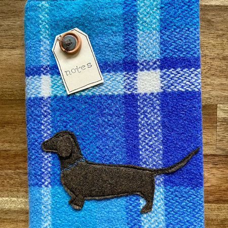 A5 Upcycled Notebook Dachshund - Blue