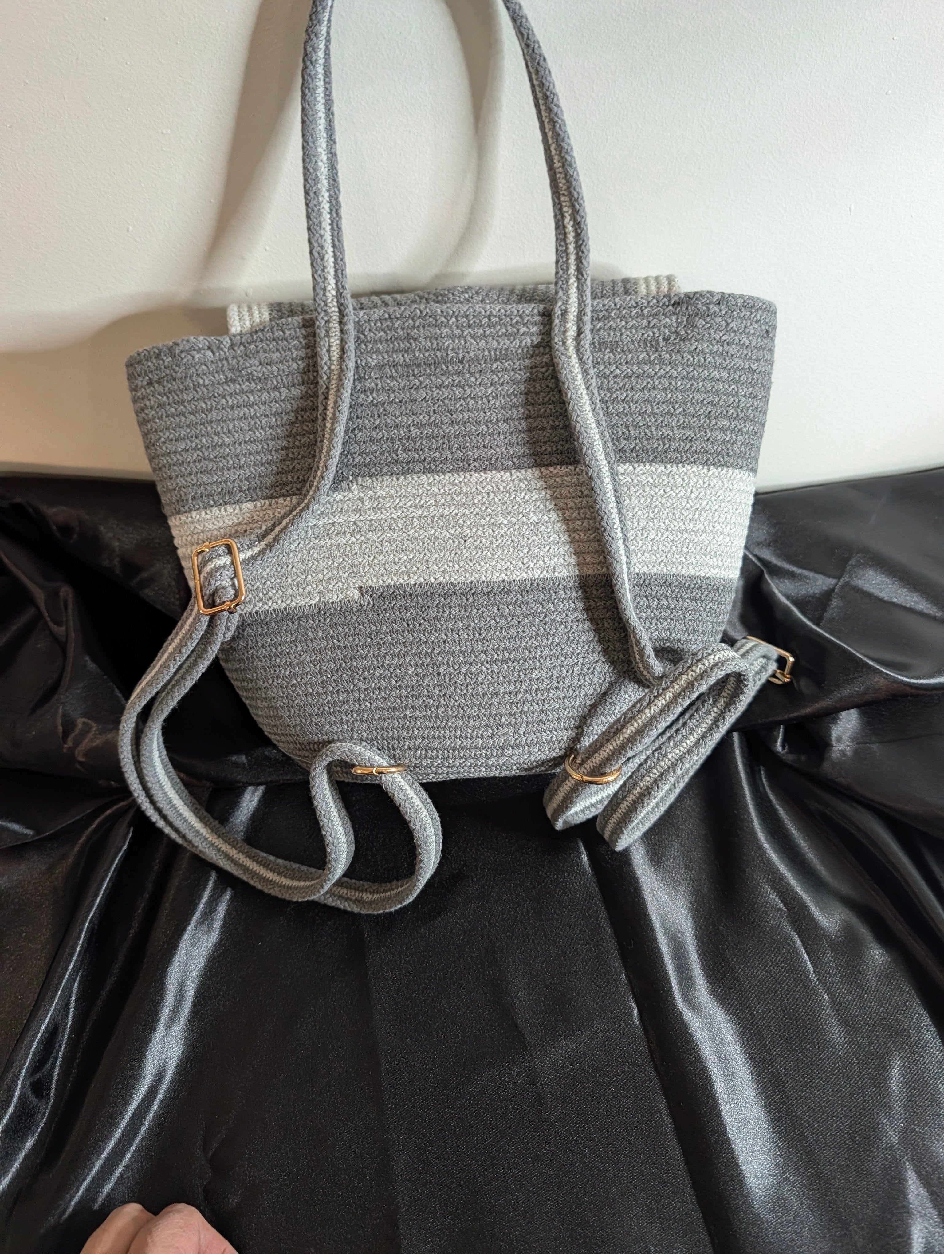 Velvet Medium Handmade Cotton Cord Shoulder Bag