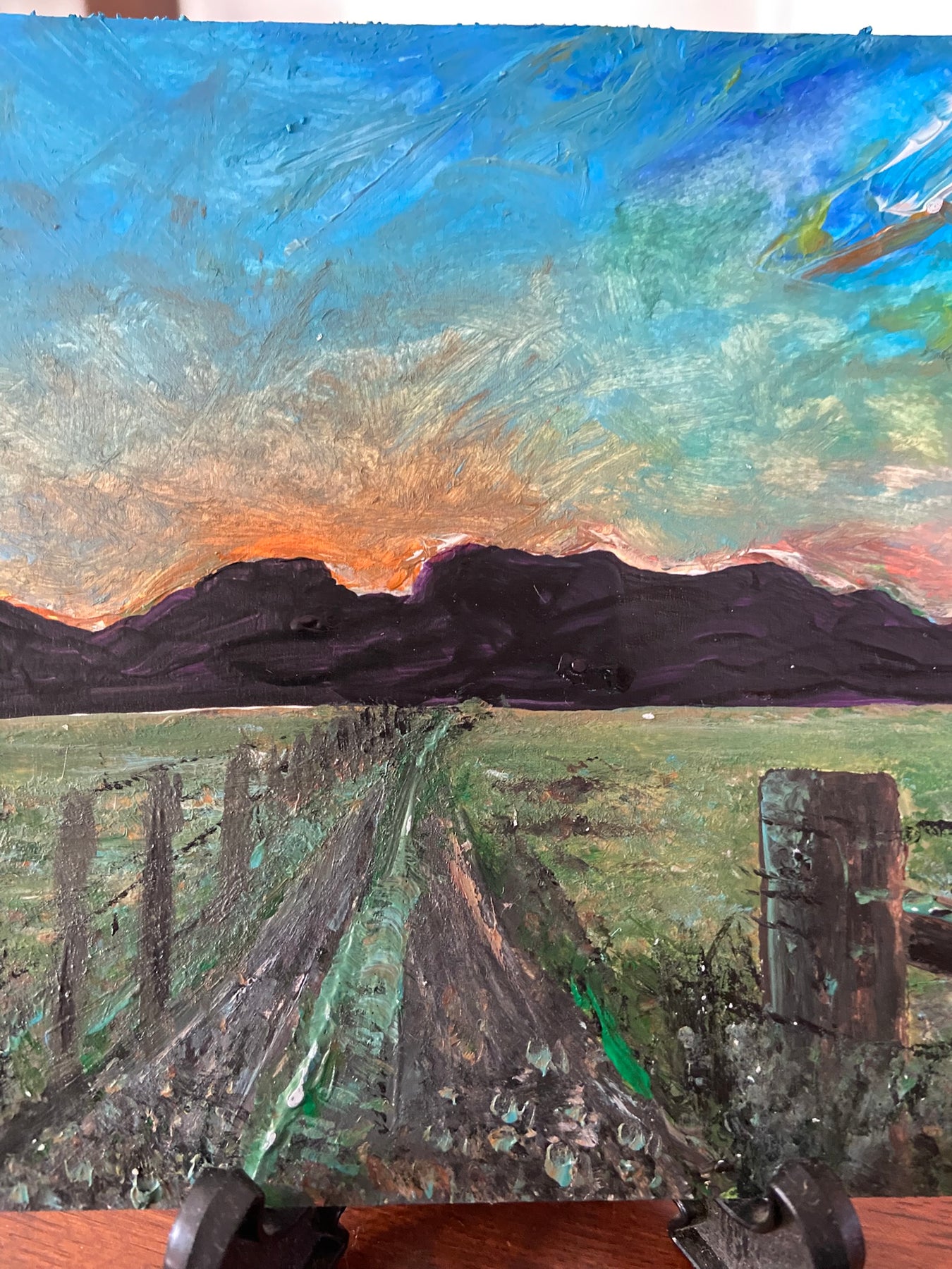 "Near Gloucester" original acrylic on card painting by Margo Humphries