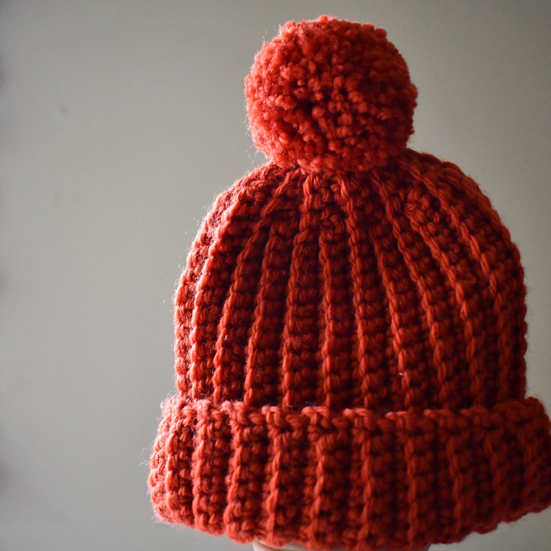 Mini & Me Beanie Duo Adult and Toddler Crochet Hat Set Rust Colour