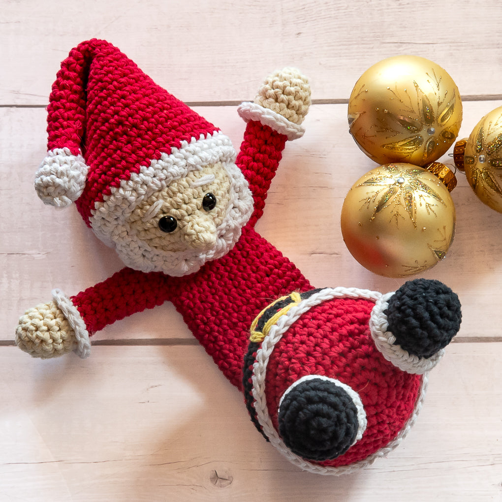 Christmas Santa Doorstop / Decoration - Novelty - Crocheted