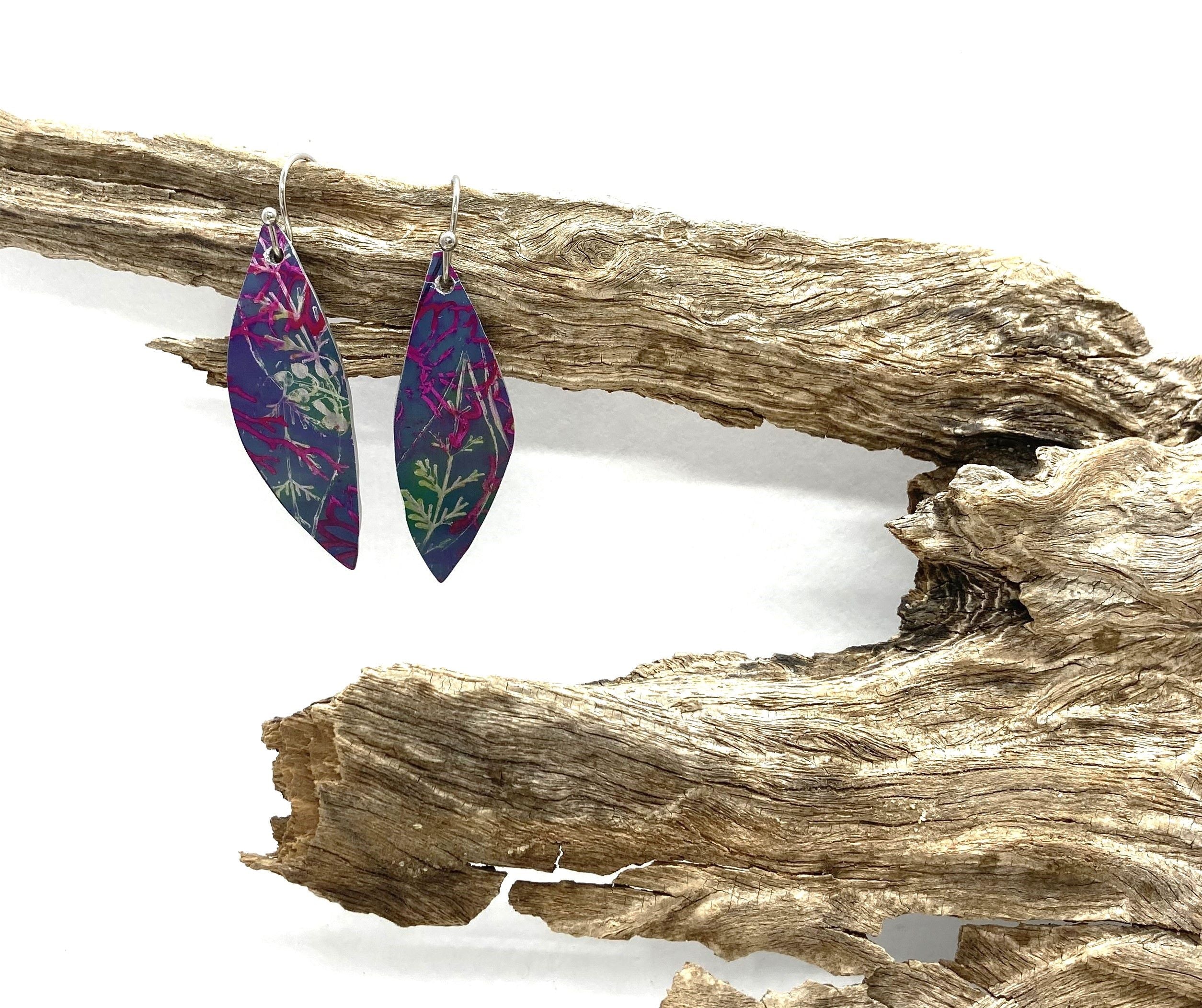 Anodised aluminium earrings - Botanic Burst Collection