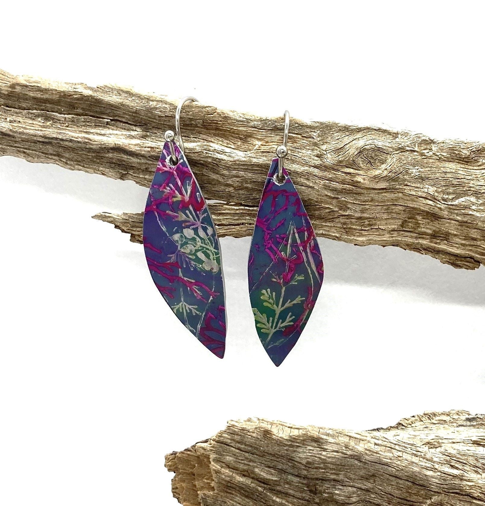 Anodised aluminium earrings - Botanic Burst Collection