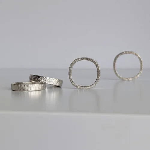 handmade cross hatch textured ring | Wedding Ring